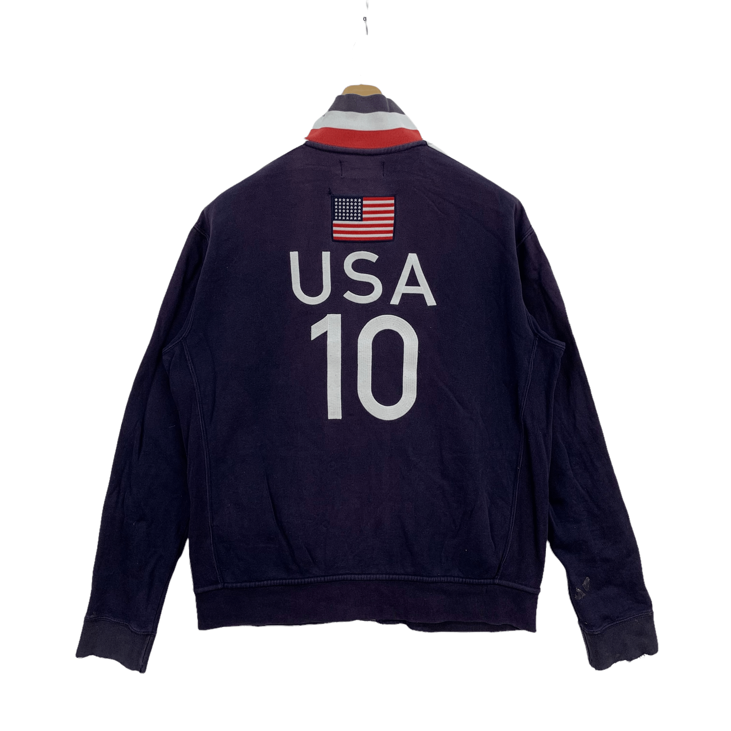 Polo Ralph Lauren TRASHED🔥 POLO RL USA NO 10 SUN FADED SWEATER #3928-132 Size US L / EU 52-54 / 3 - 13 Thumbnail