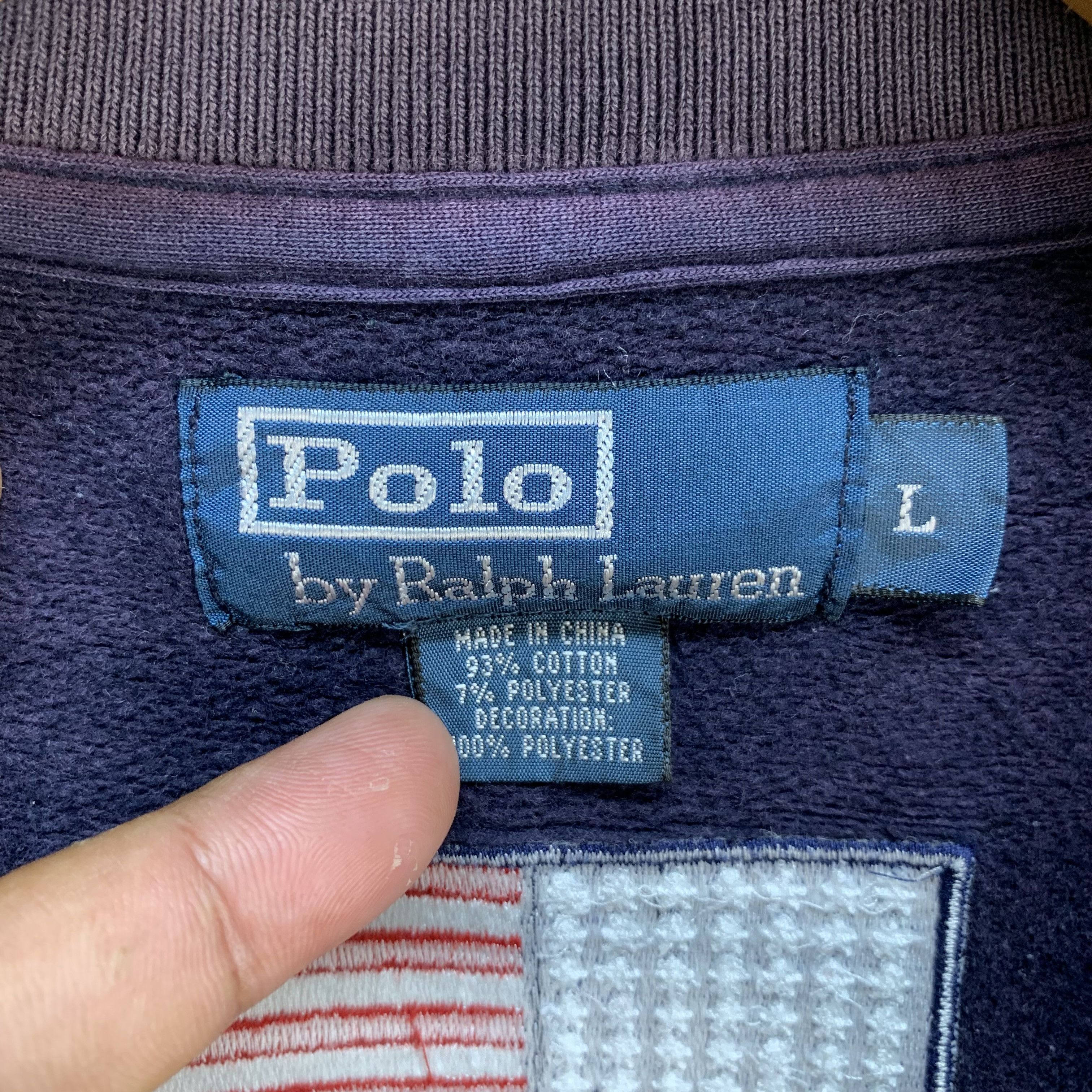 Polo Ralph Lauren TRASHED🔥 POLO RL USA NO 10 SUN FADED SWEATER #3928-132 Size US L / EU 52-54 / 3 - 11 Thumbnail
