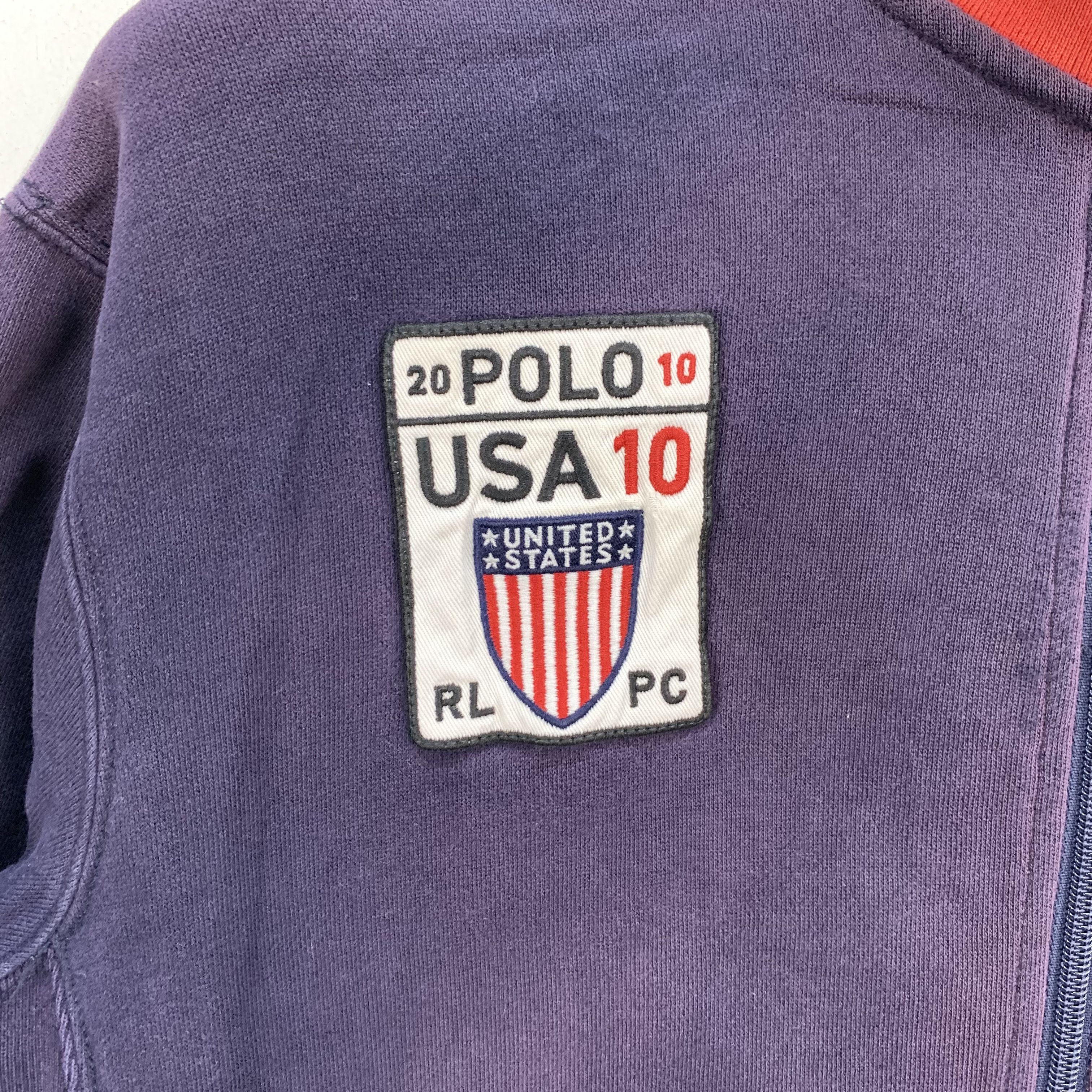 Polo Ralph Lauren TRASHED🔥 POLO RL USA NO 10 SUN FADED SWEATER #3928-132 Size US L / EU 52-54 / 3 - 4 Thumbnail