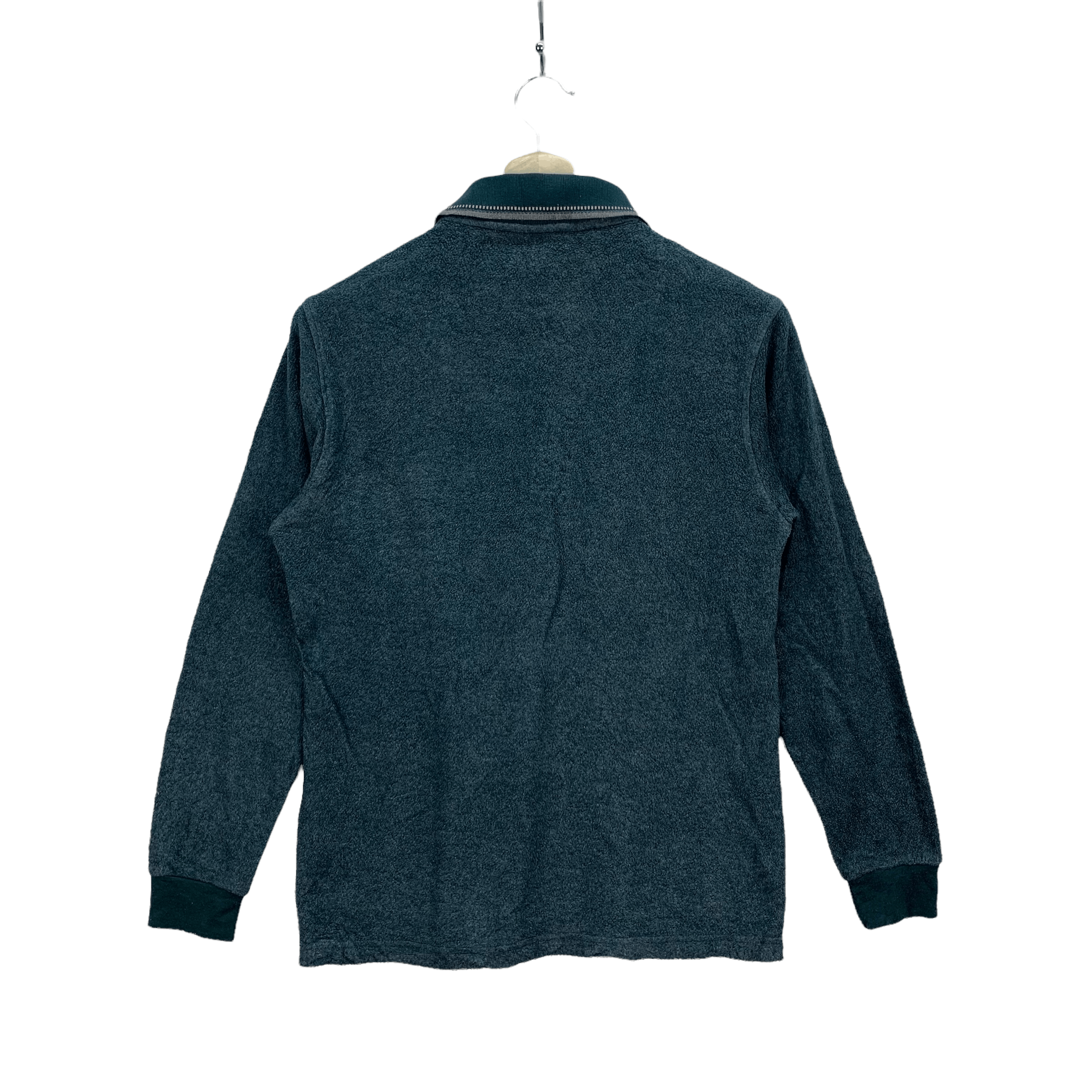 Japanese Brand Rudolph Valentino Fleece Polo Long Sleeve Shirts #3858-133 Size US M / EU 48-50 / 2 - 8 Thumbnail