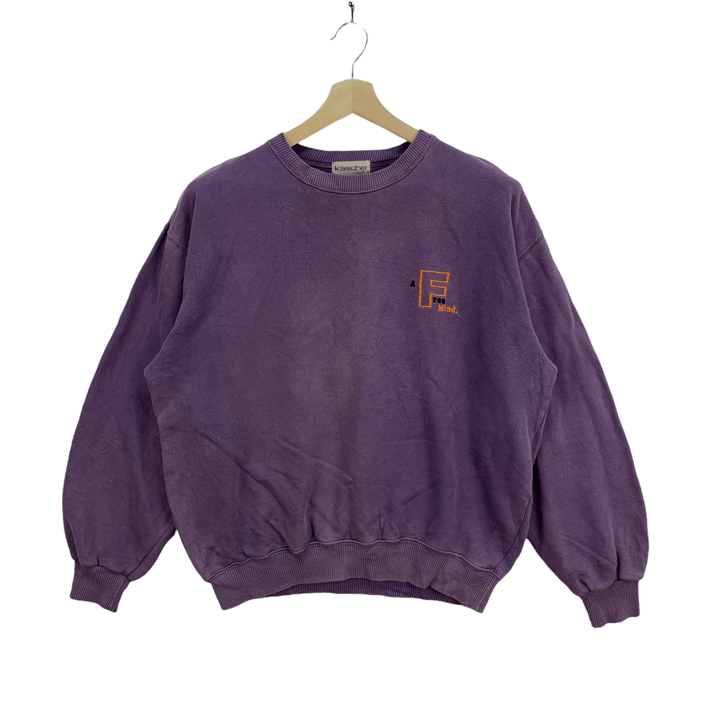 Japanese Brand Sun Faded Kasche A Free Soul Logo Sweatshirts #3839-133 Size US L / EU 52-54 / 3 - 4 Thumbnail