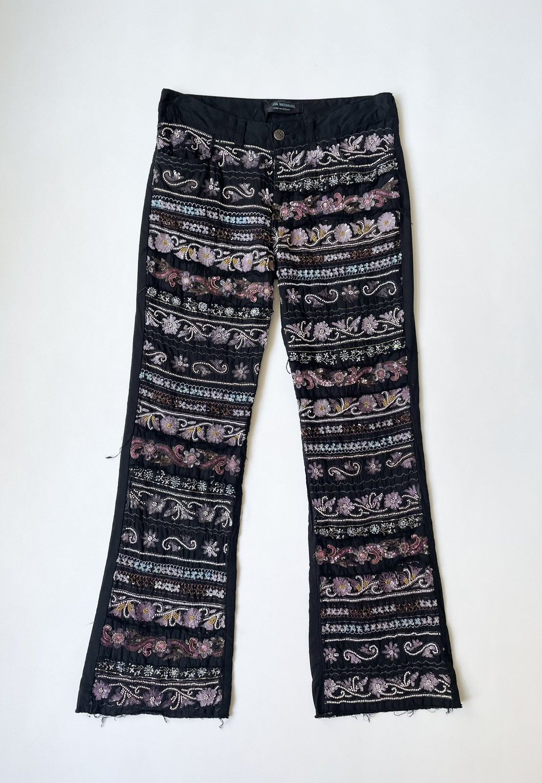 Comme des Garcons A/W 04 Embroidered Flared Leg Trousers Size 28" / US 6 / IT 42 - 1 Thumbnail