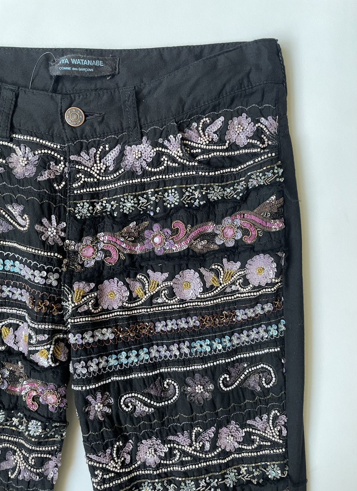 Comme des Garcons A/W 04 Embroidered Flared Leg Trousers Size 28" / US 6 / IT 42 - 7 Thumbnail