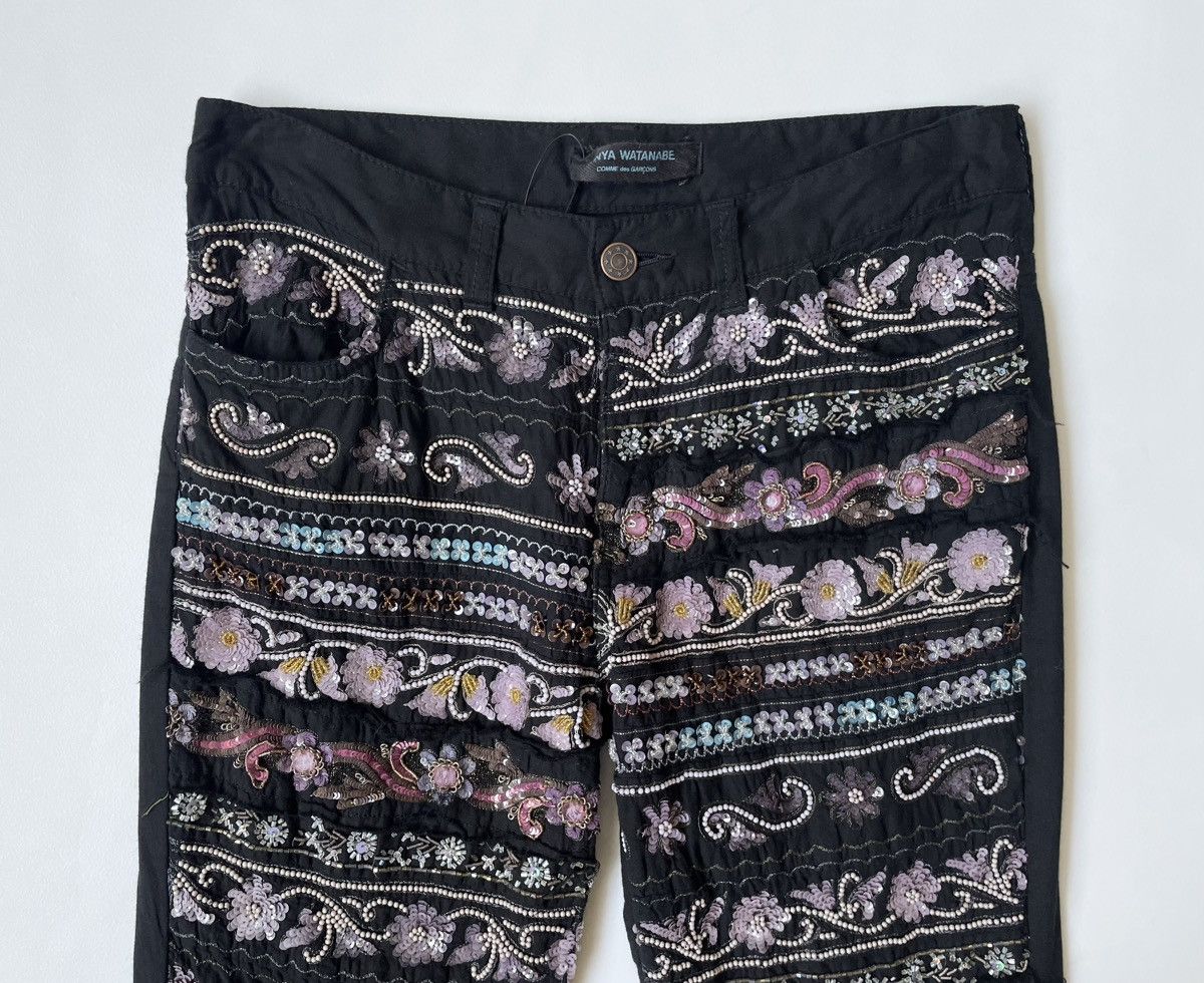 Comme des Garcons A/W 04 Embroidered Flared Leg Trousers Size 28" / US 6 / IT 42 - 3 Thumbnail