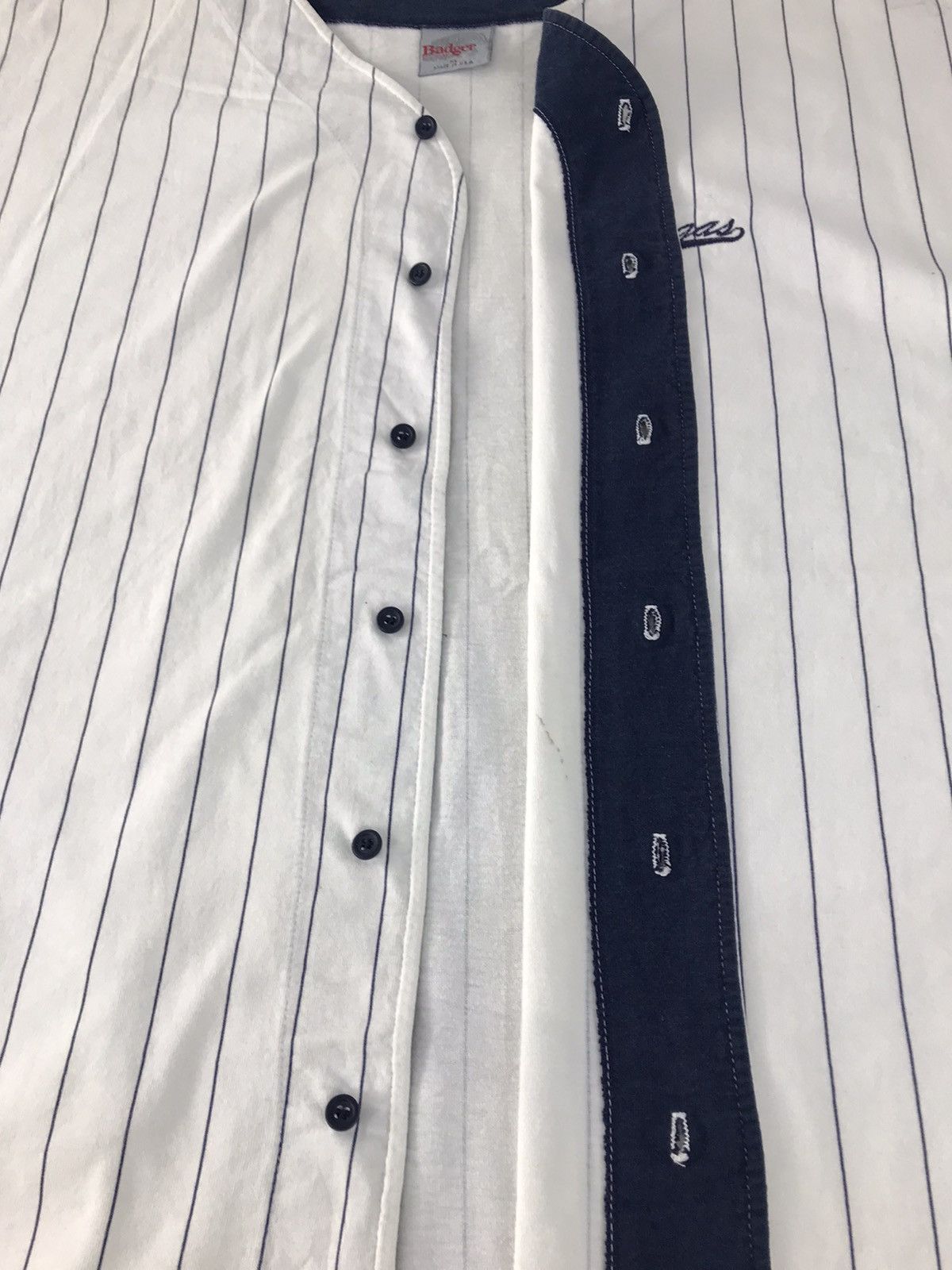 Vintage Badgers Sportswear Striped Button Up Jerseys Tee Printed Size US XL / EU 56 / 4 - 5 Thumbnail