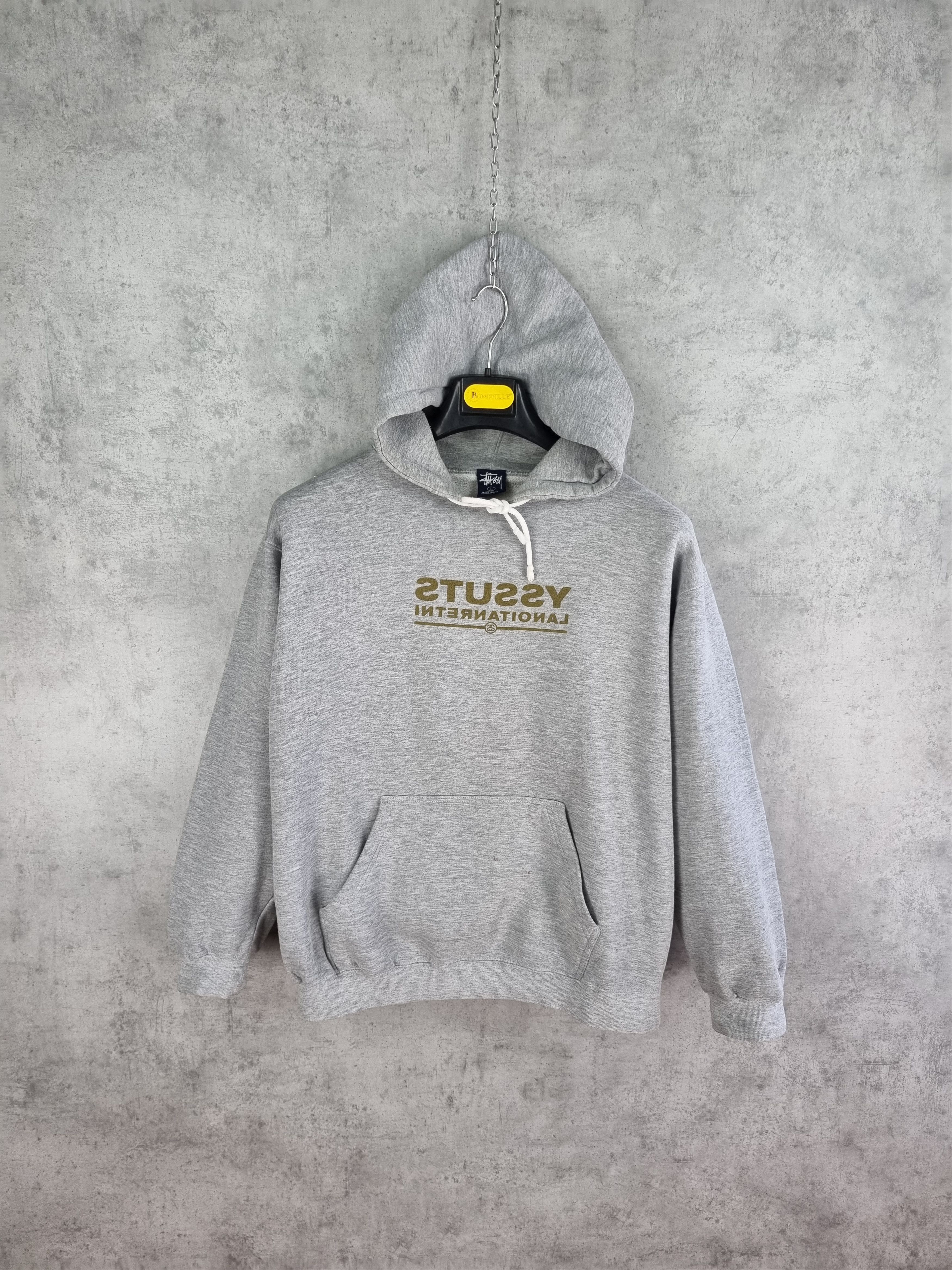 Vintage 90s Rare STUSSY Mirror Gold Box Logo Hoodie Made in USA Size US L / EU 52-54 / 3 - 21 Thumbnail