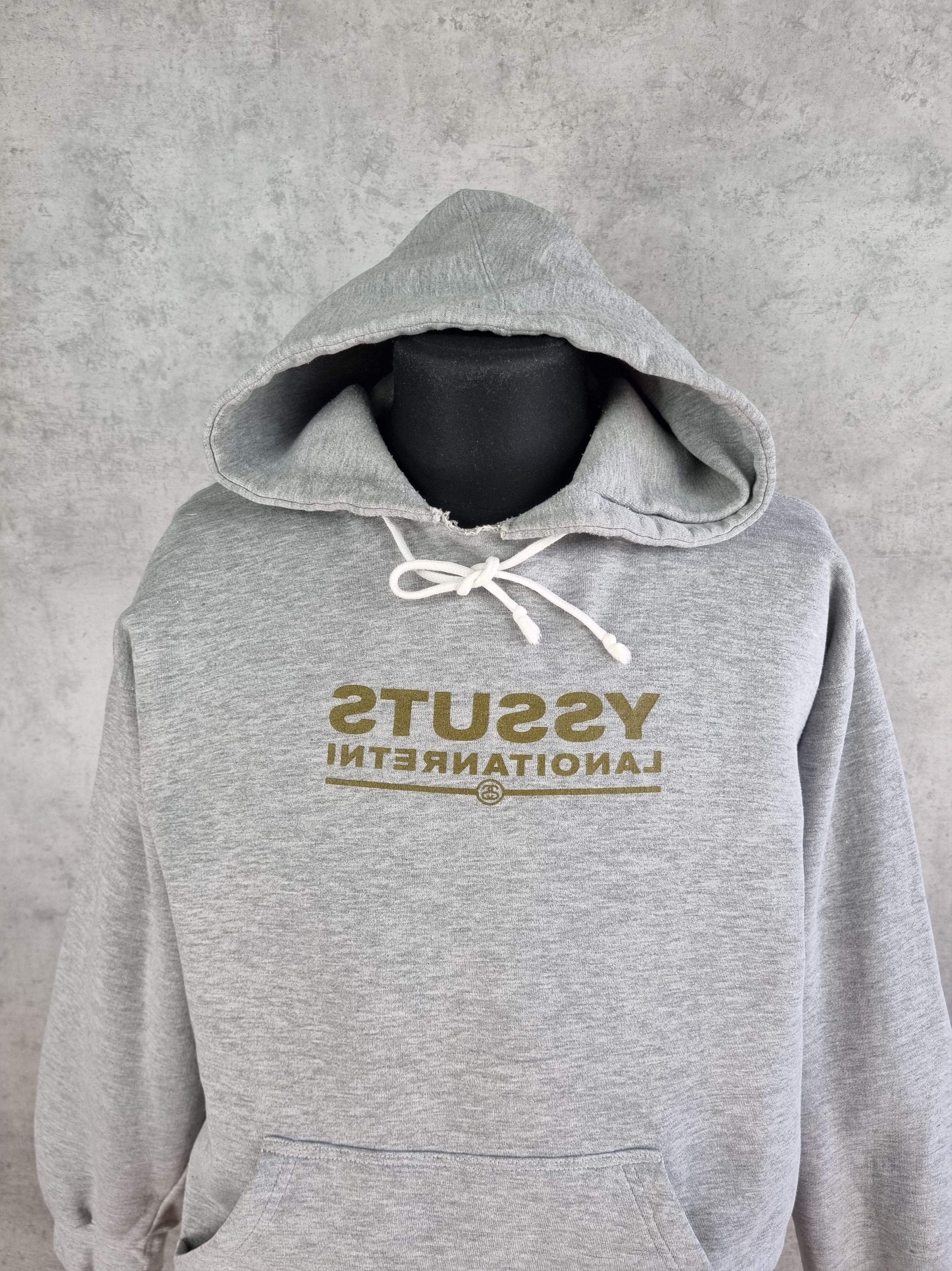 Vintage 90s Rare STUSSY Mirror Gold Box Logo Hoodie Made in USA Size US L / EU 52-54 / 3 - 5 Thumbnail