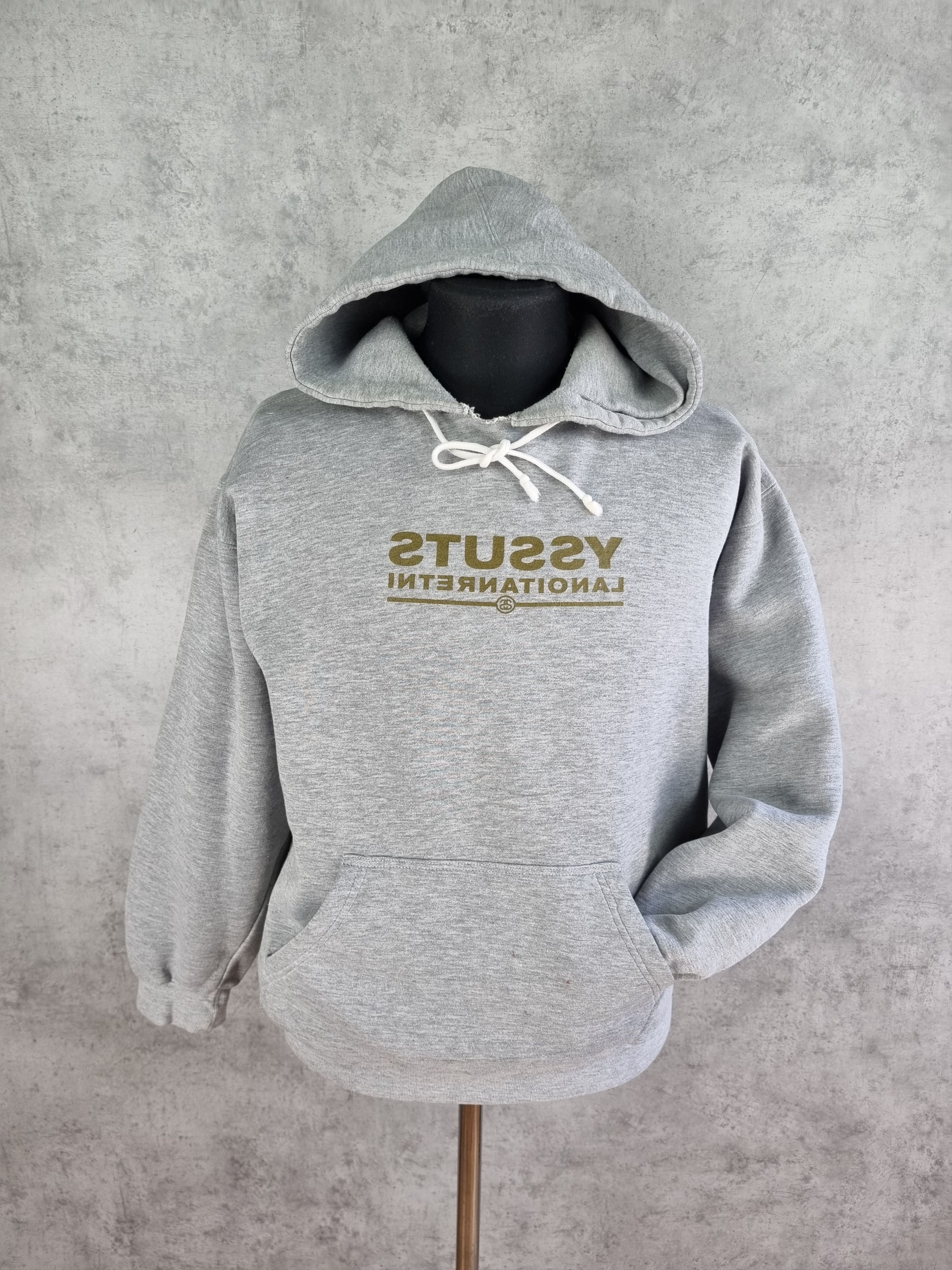 Vintage 90s Rare STUSSY Mirror Gold Box Logo Hoodie Made in USA Size US L / EU 52-54 / 3 - 1 Thumbnail