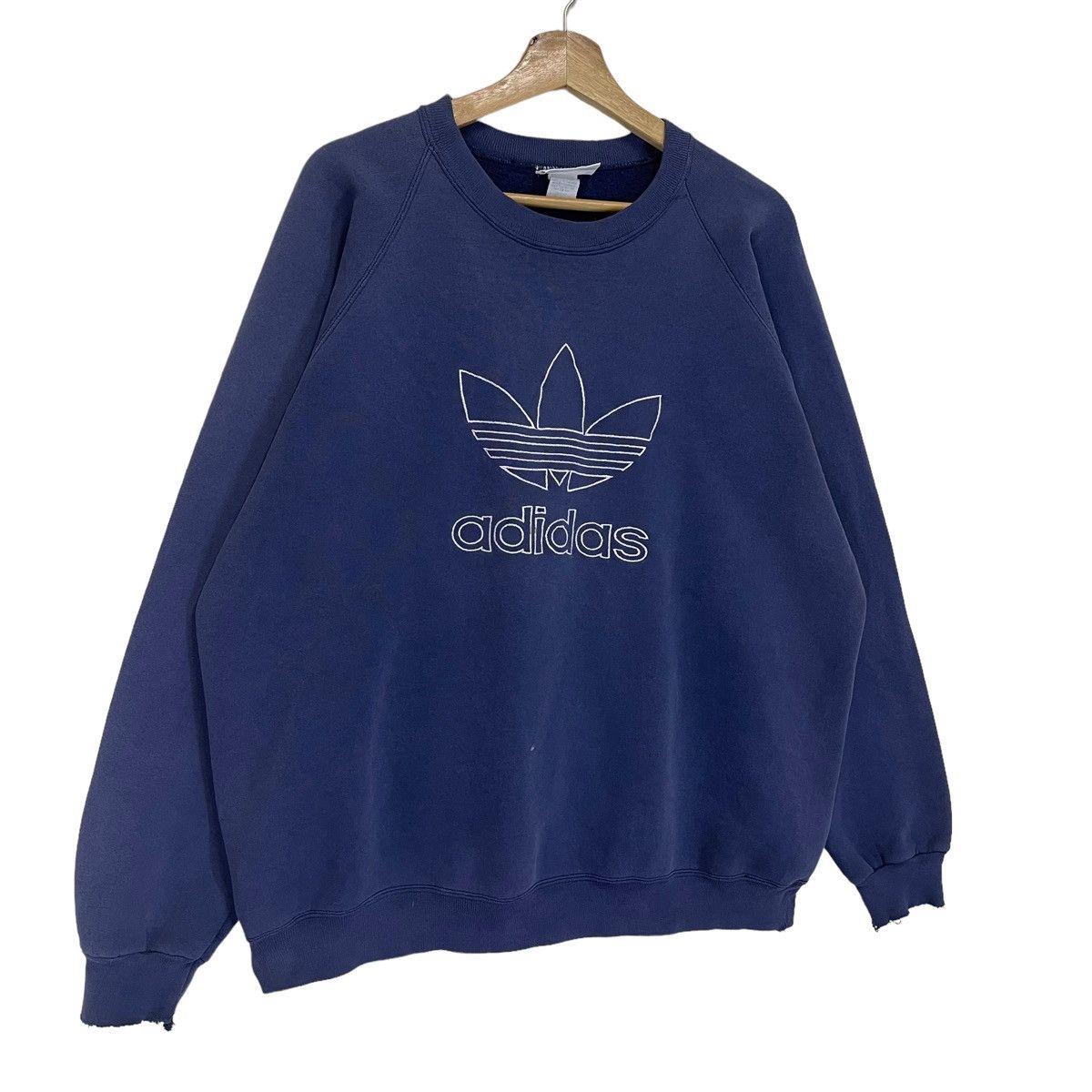 Adidas × Vintage 90s Adidas Big Logo Embroidered Crewneck Sweatshirt Size M Size US XL / EU 56 / 4 - 2 Thumbnail