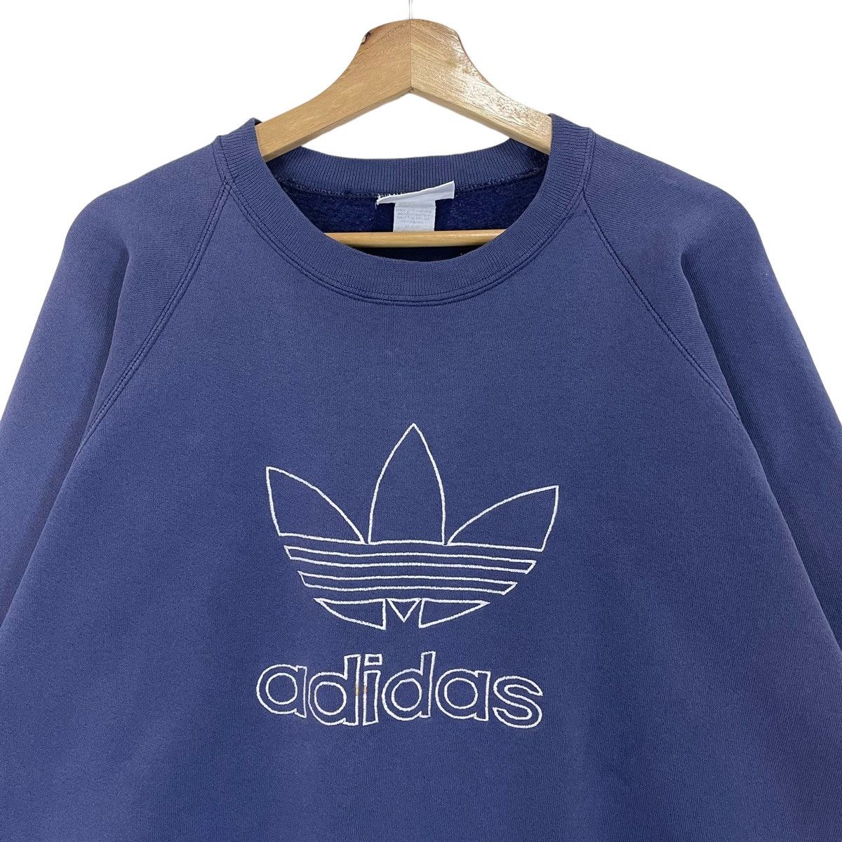 Adidas × Vintage 90s Adidas Big Logo Embroidered Crewneck Sweatshirt Size M Size US XL / EU 56 / 4 - 4 Thumbnail