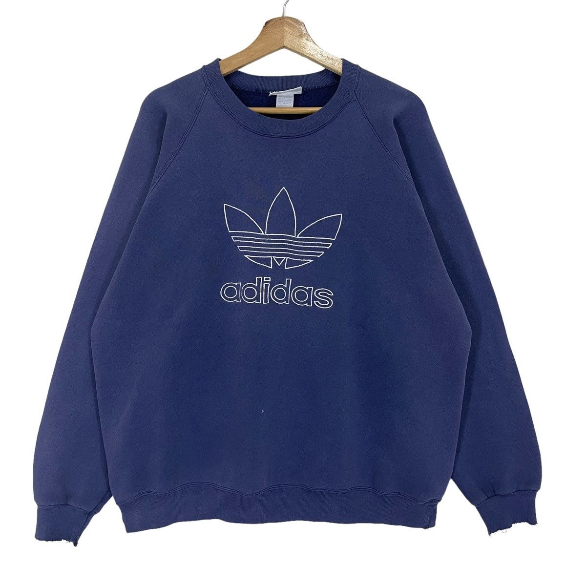 Adidas × Vintage 90s Adidas Big Logo Embroidered Crewneck Sweatshirt Size M Size US XL / EU 56 / 4 - 1 Thumbnail