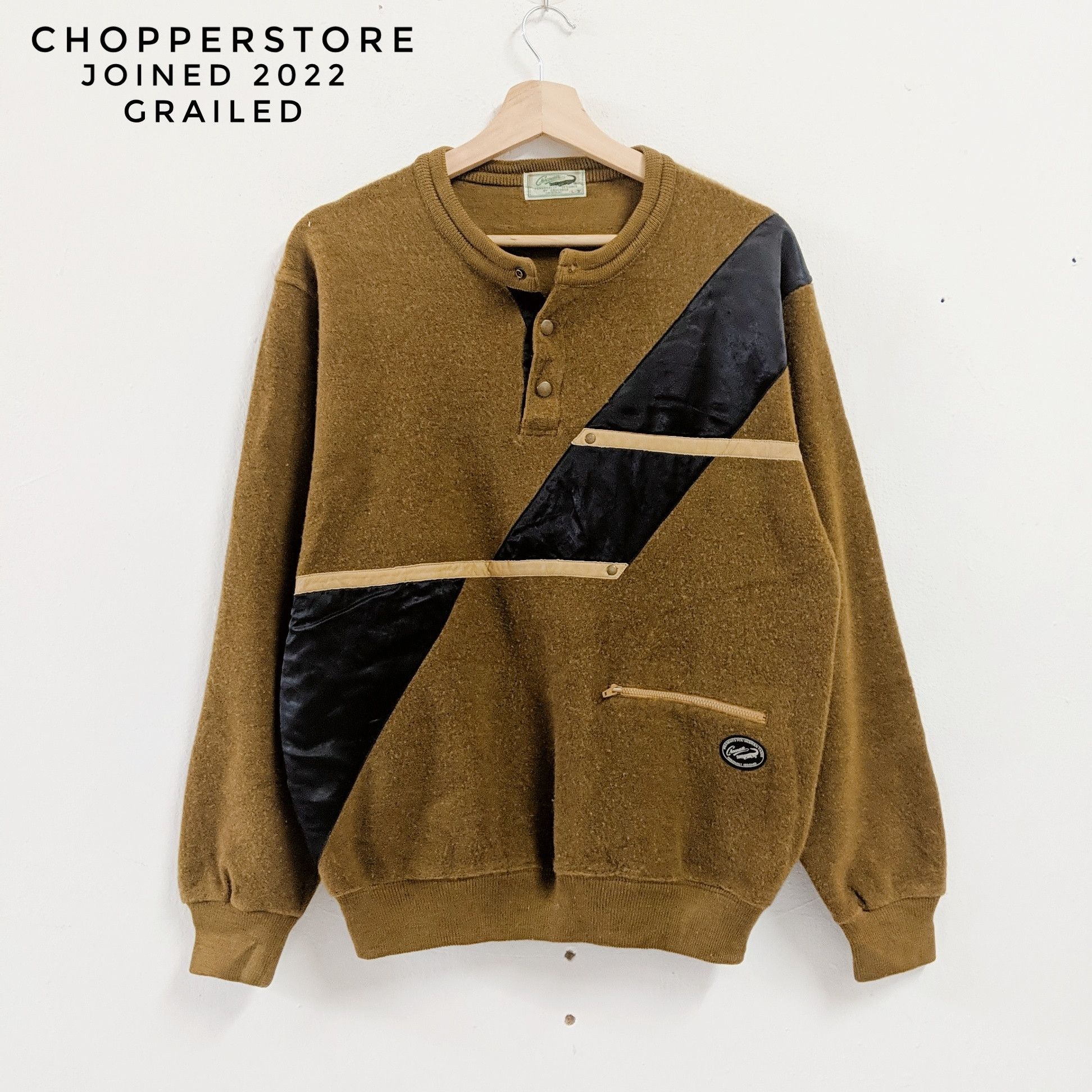 Aran Isles Knitwear × Japanese Brand × Vintage Vintage Crocodile Original Design Knitwear Sweater Size US L / EU 52-54 / 3 - 1 Thumbnail