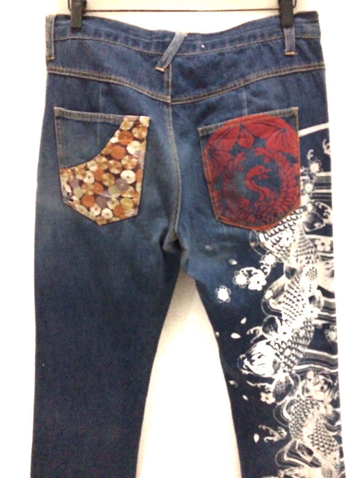 Japanese Brand Japanese Brand Embroidery Fish Koi Full Print Denim Pant Size US 32 / EU 48 - 7 Thumbnail