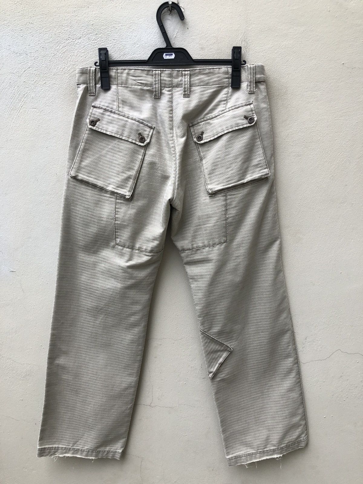Katharine Hamnett London Distressed Striped Cargo Trouser Pant Size US 31 - 16 Thumbnail