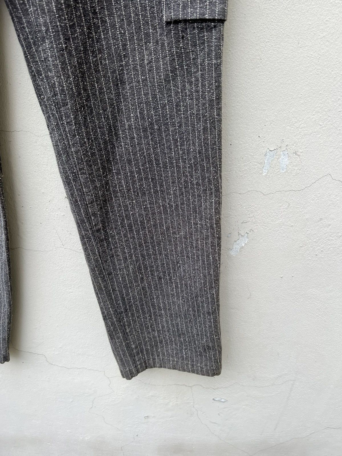Vintage OTARIE Japan Striped Salt & Pepper Drawstring Cargo Trouser Size US 31 - 9 Thumbnail