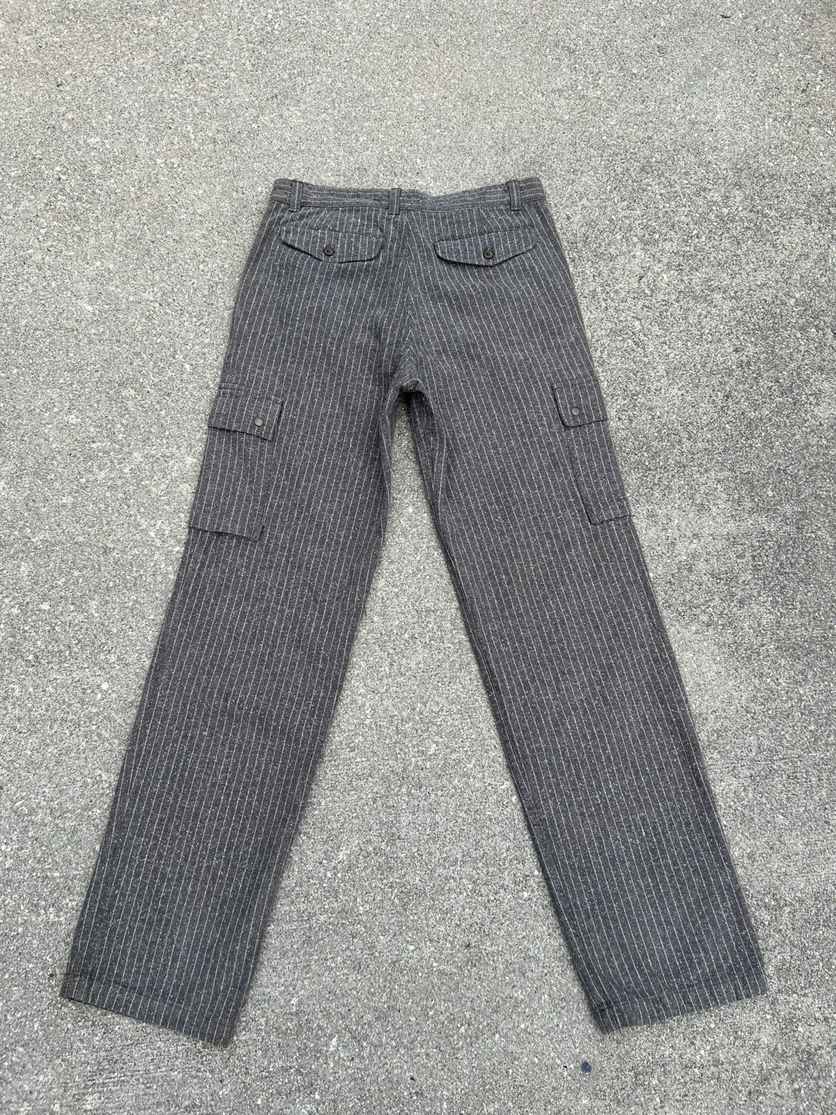 Vintage OTARIE Japan Striped Salt & Pepper Drawstring Cargo Trouser Size US 31 - 2 Thumbnail