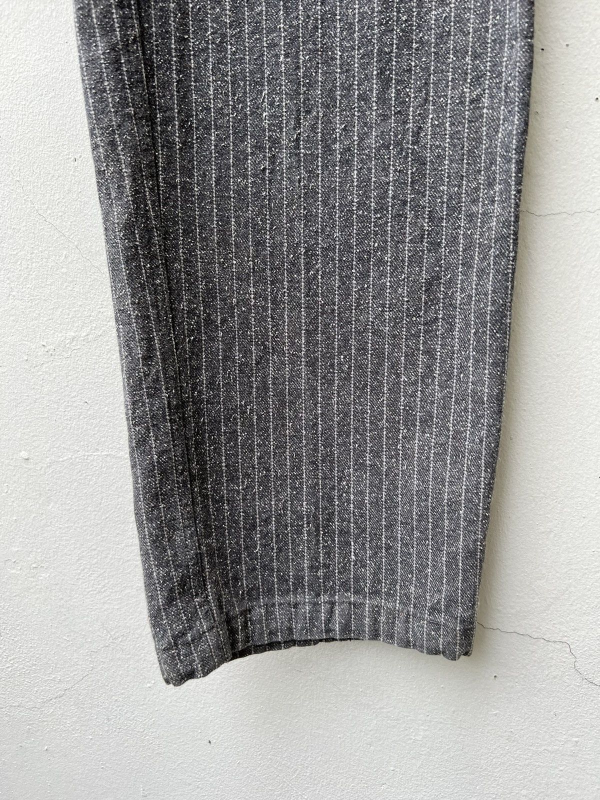 Vintage OTARIE Japan Striped Salt & Pepper Drawstring Cargo Trouser Size US 31 - 7 Thumbnail