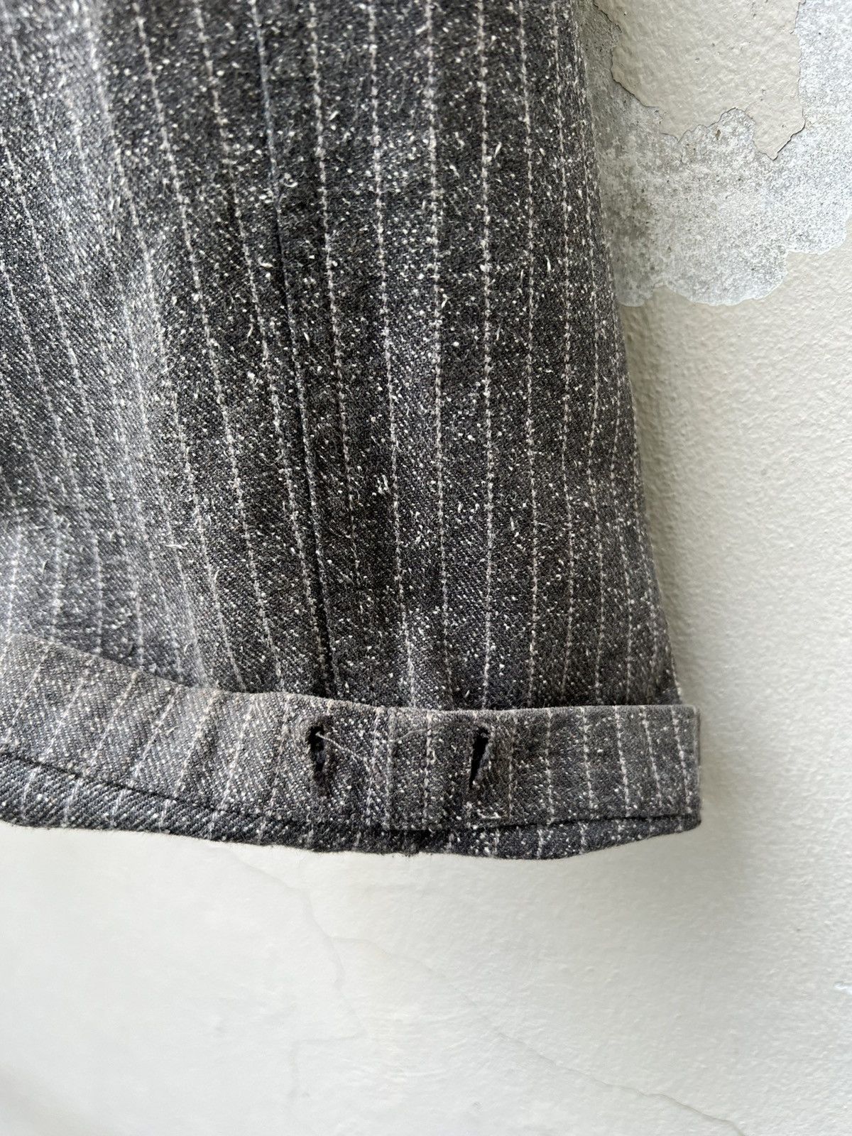 Vintage OTARIE Japan Striped Salt & Pepper Drawstring Cargo Trouser Size US 31 - 10 Thumbnail