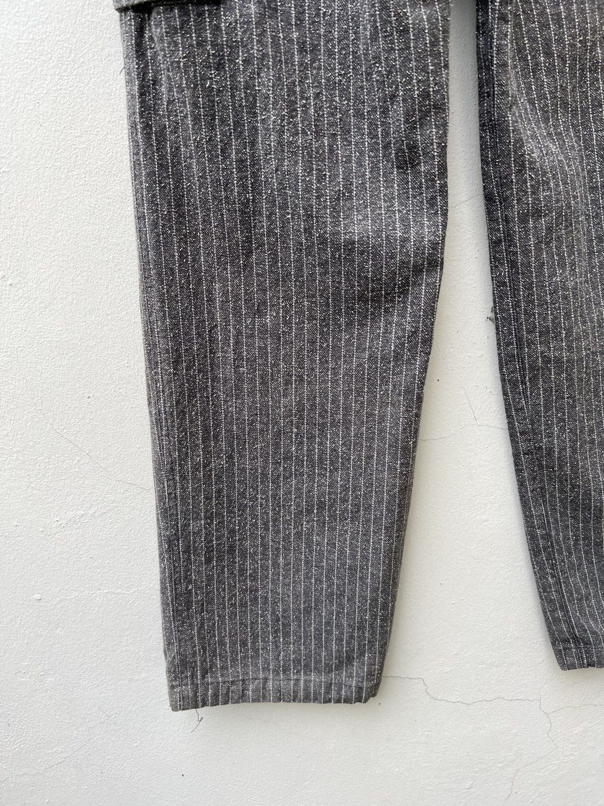 Vintage OTARIE Japan Striped Salt & Pepper Drawstring Cargo Trouser Size US 31 - 13 Thumbnail