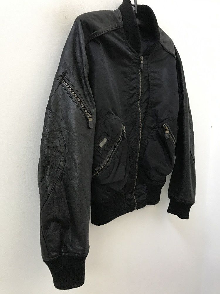 Yoshiyuki Konishi Yoshiyuki Konishi FICCE Black Leather Sleeve Bomber Jacket Size US M / EU 48-50 / 2 - 7 Thumbnail