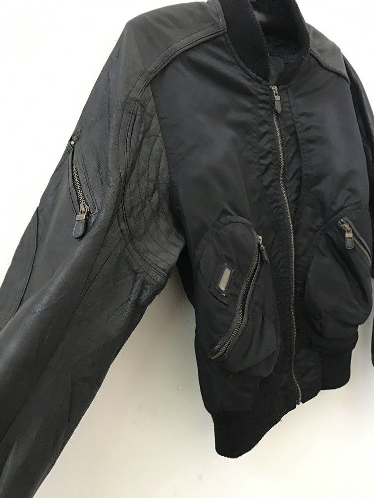 Yoshiyuki Konishi Yoshiyuki Konishi FICCE Black Leather Sleeve Bomber Jacket Size US M / EU 48-50 / 2 - 8 Thumbnail