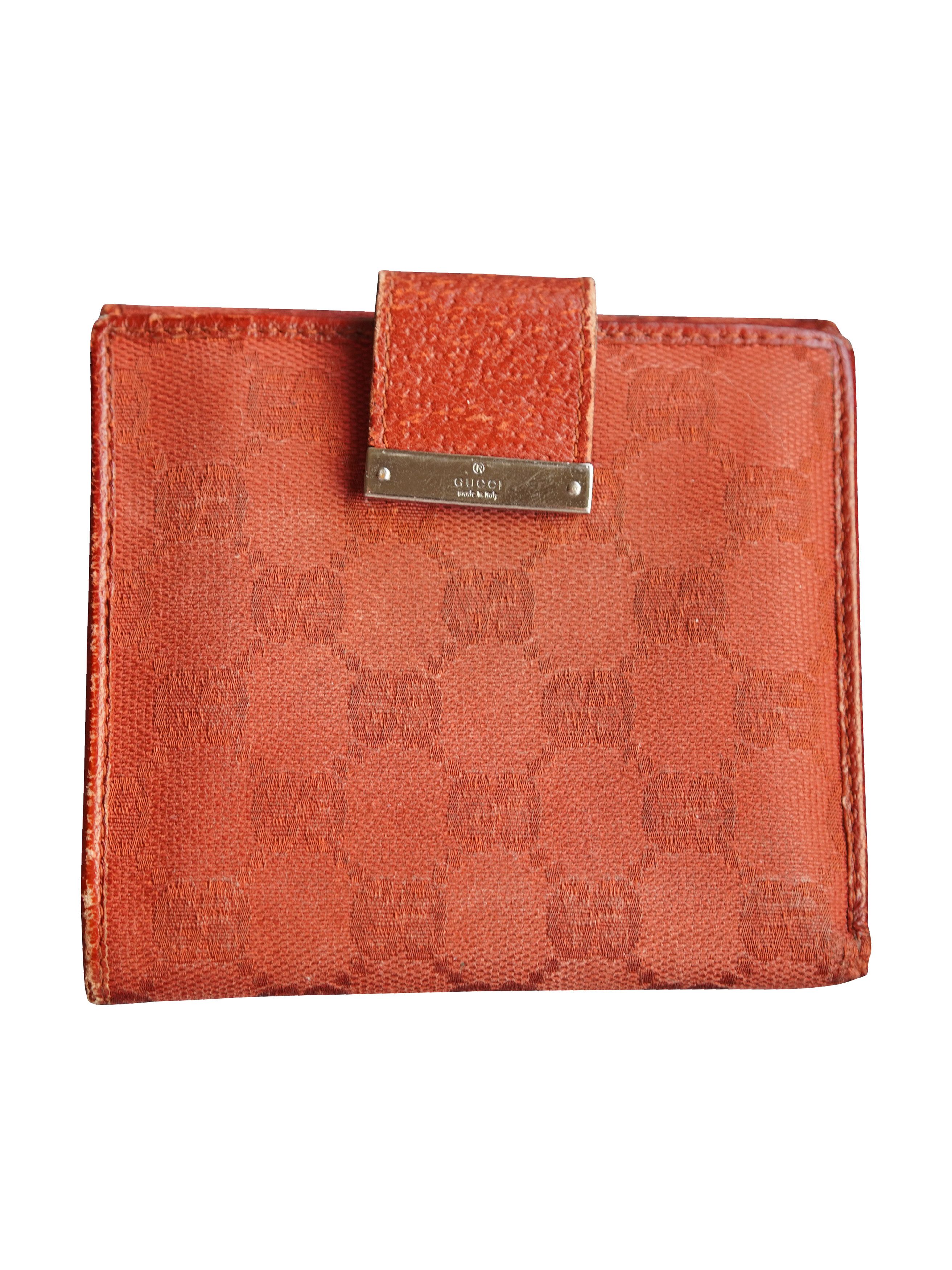 Authentic GUCCI Old Gucci Monogram Mens Wallet Folded GG Designer Beige  Brown 🔥