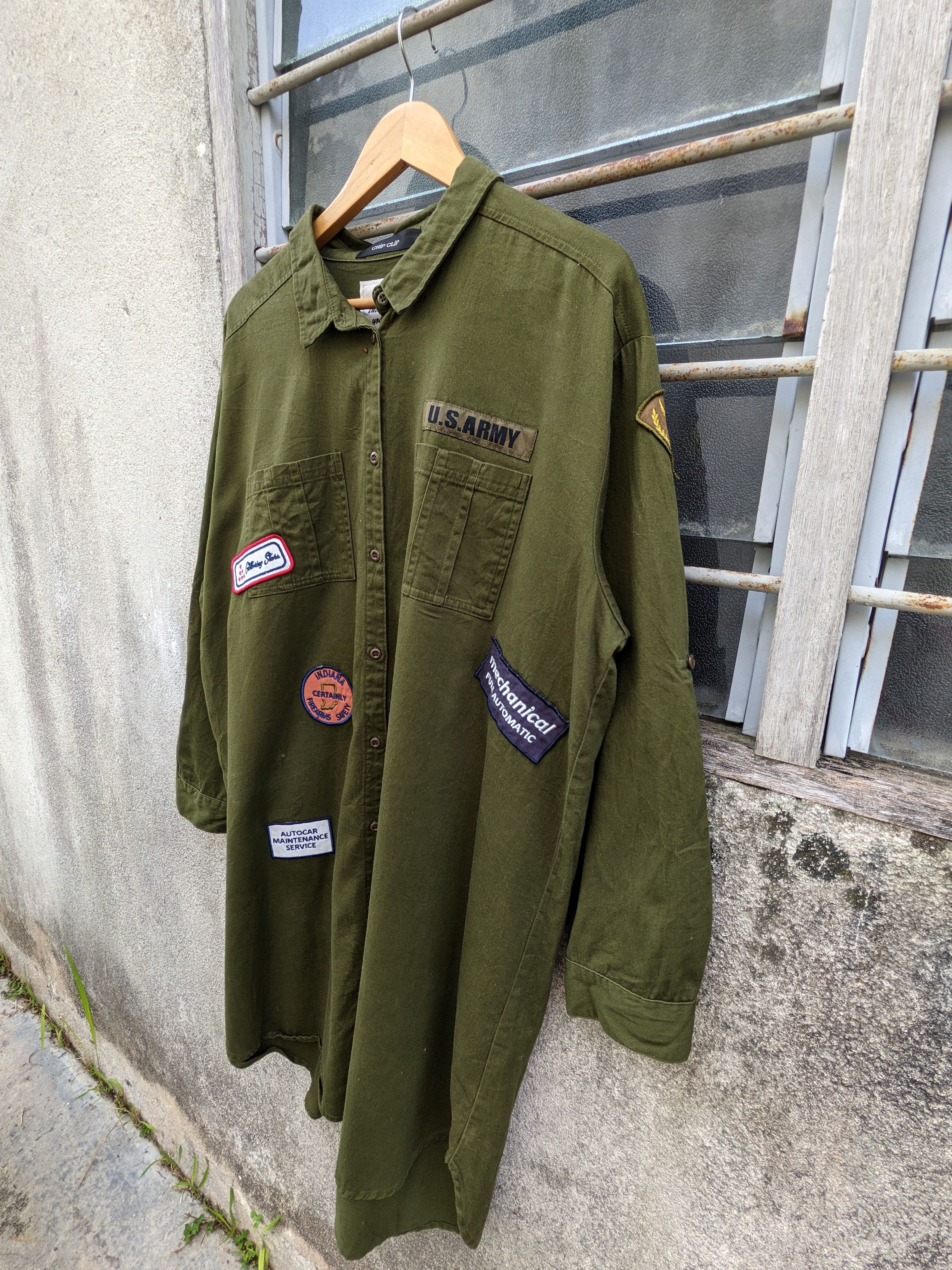 Japanese Brand Chip Clip army green military style long sleeve shirts Size US XL / EU 56 / 4 - 3 Thumbnail