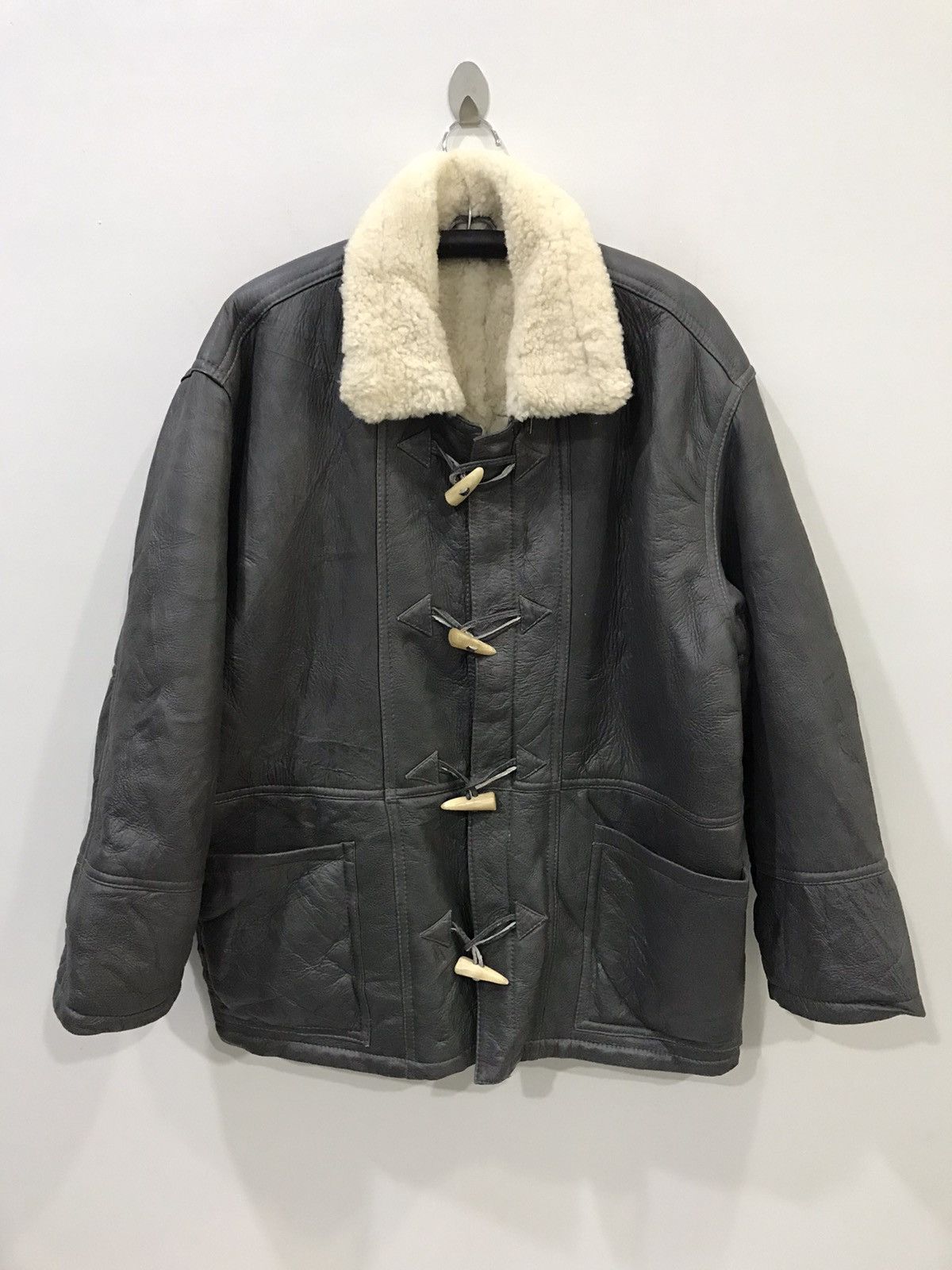 Genuine Leather La Majeste Vintage Sheepskin Leather Duffle Coat Size US M / EU 48-50 / 2 - 1 Thumbnail