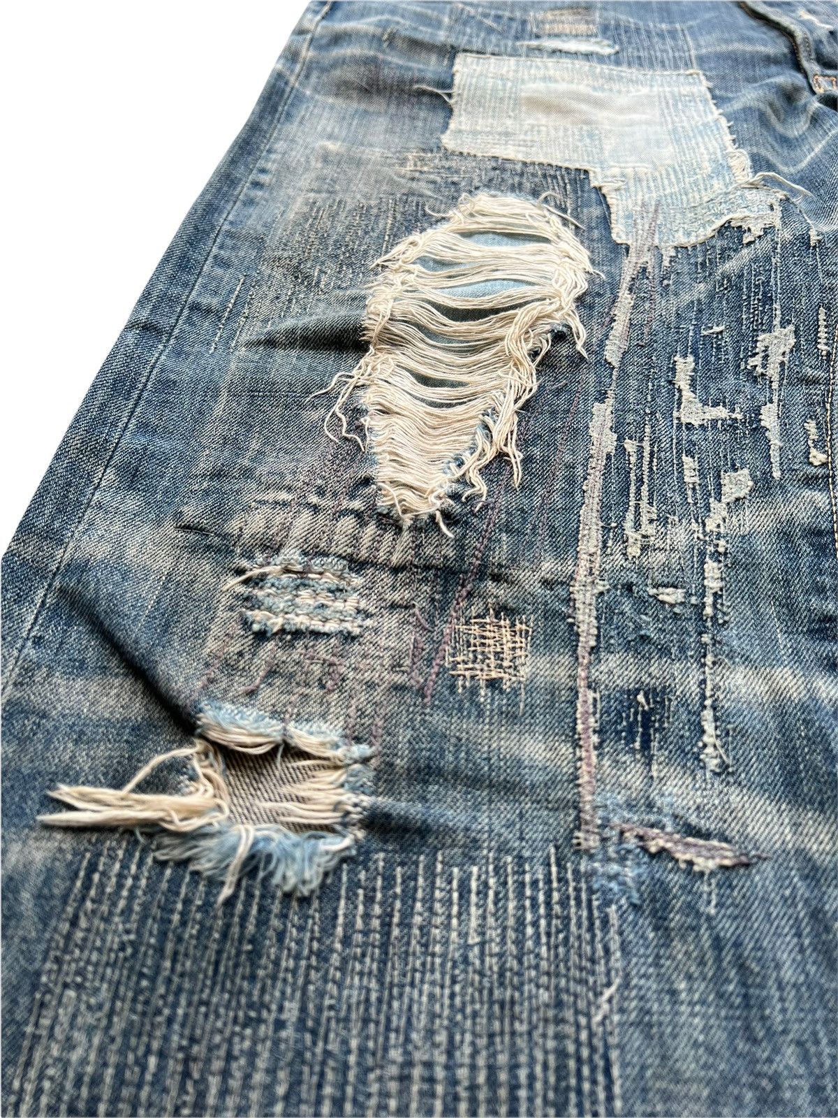 Kapital OG KIRO HIRATA Boro Distressed Patch Denim Size US 34 / EU 50 - 7 Thumbnail