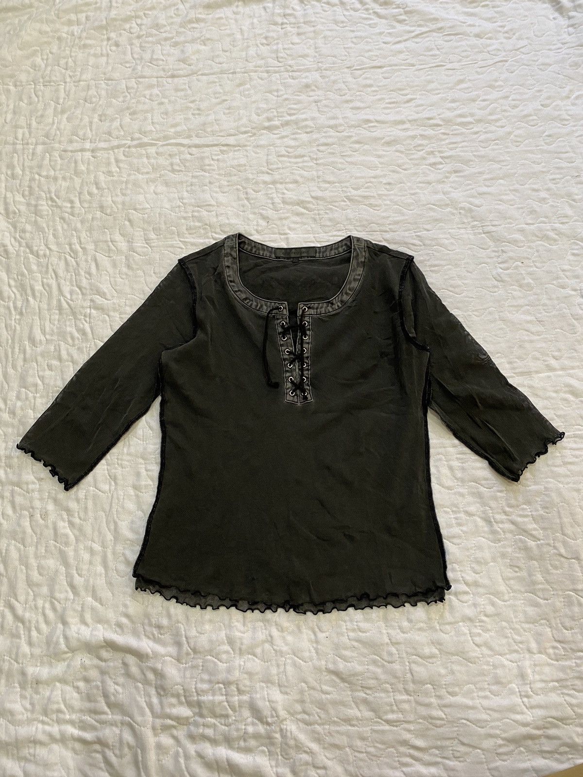 image of Vintage Net Chifon Top in Black, Women's (Size XS)