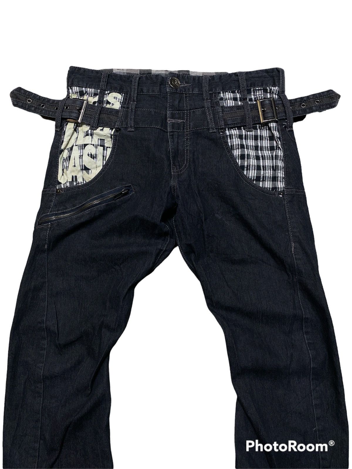 In The Attic Japanese Avantgarde Punk Rock Bondage Jeans Size US 29 - 2 Thumbnail