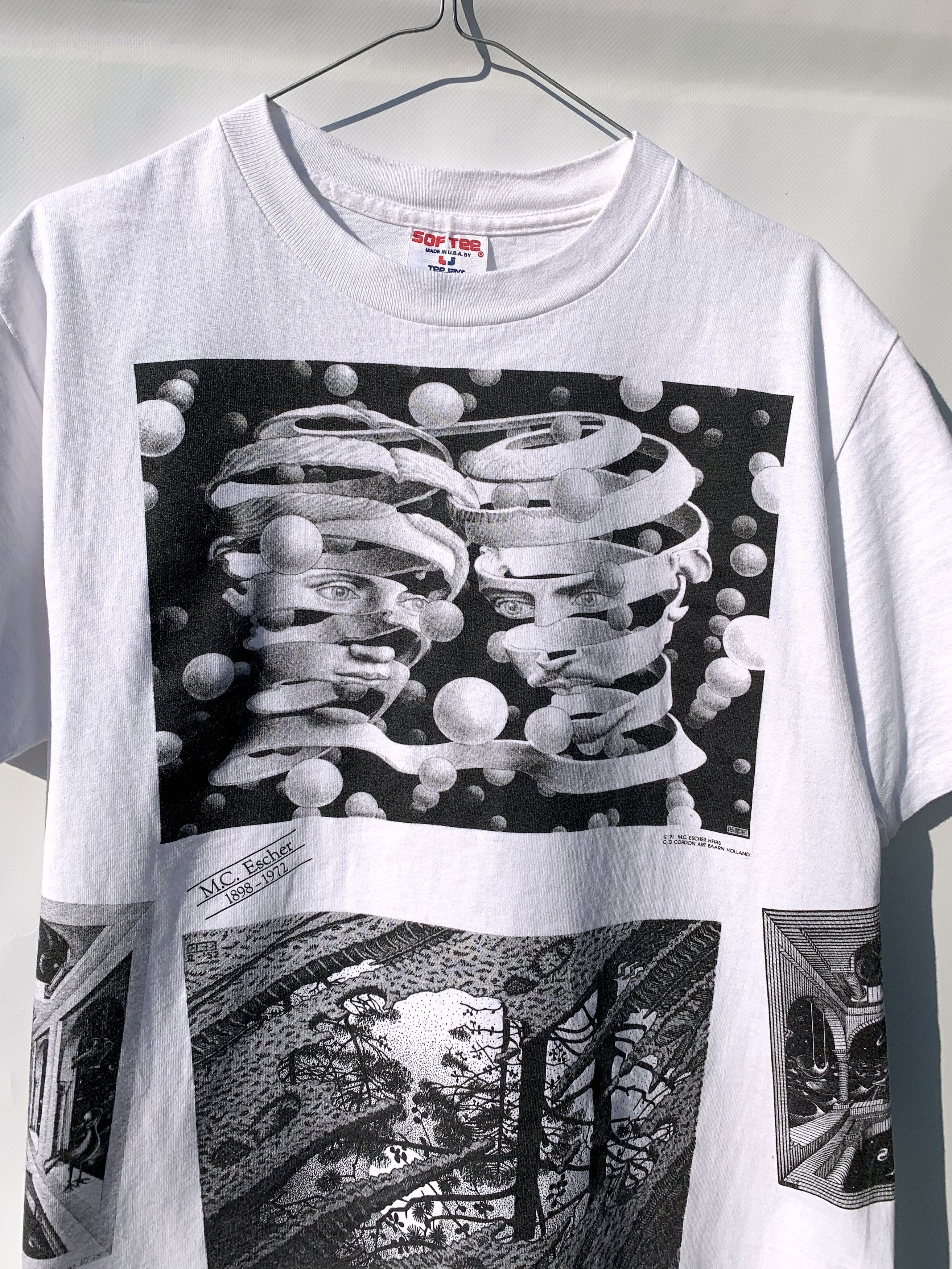 Band Tees 1991 Vintage MC Escher All Over Print T-Shirt Tee 90s Size US L / EU 52-54 / 3 - 6 Thumbnail
