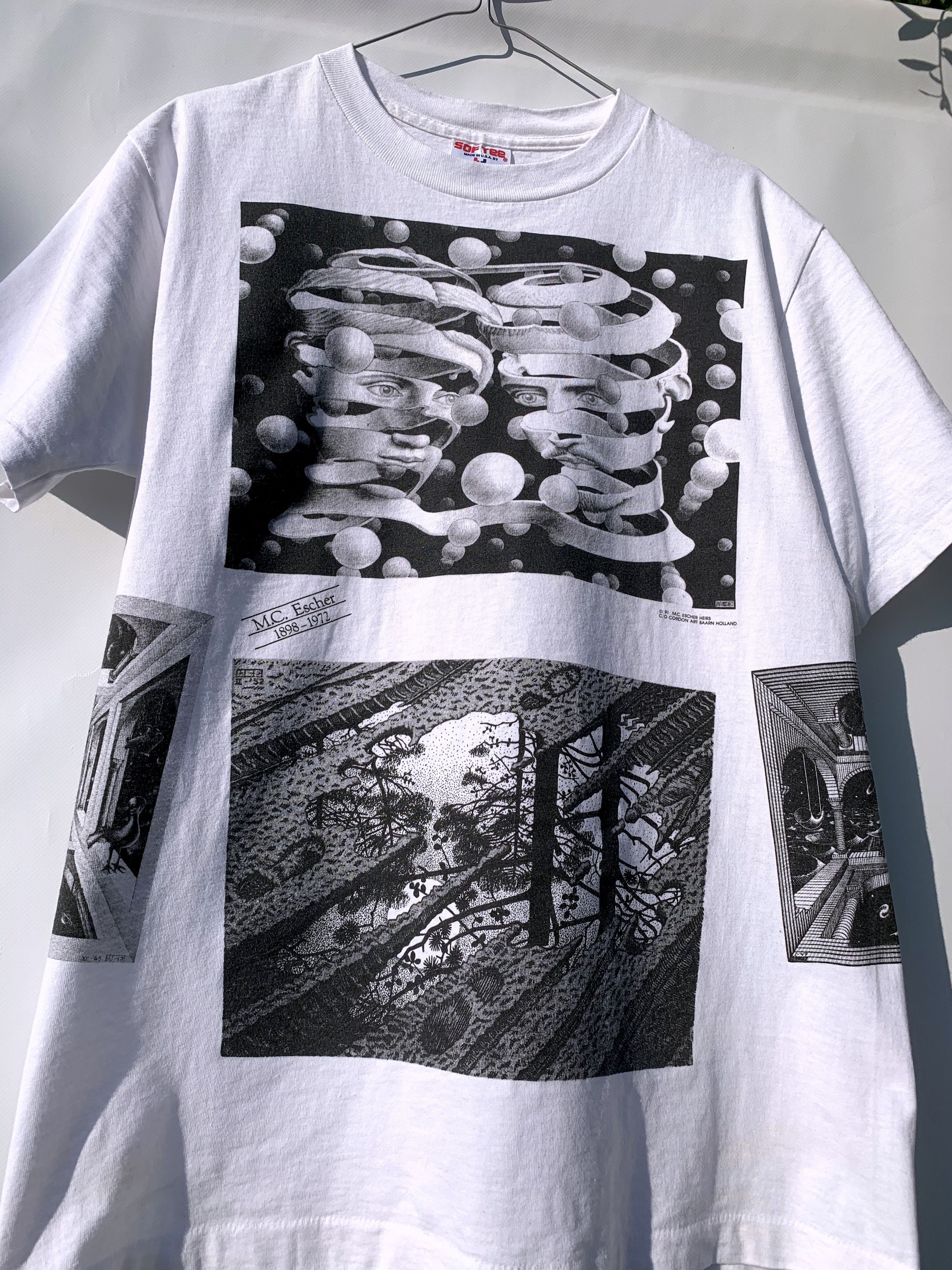 Band Tees 1991 Vintage MC Escher All Over Print T-Shirt Tee 90s Size US L / EU 52-54 / 3 - 2 Thumbnail