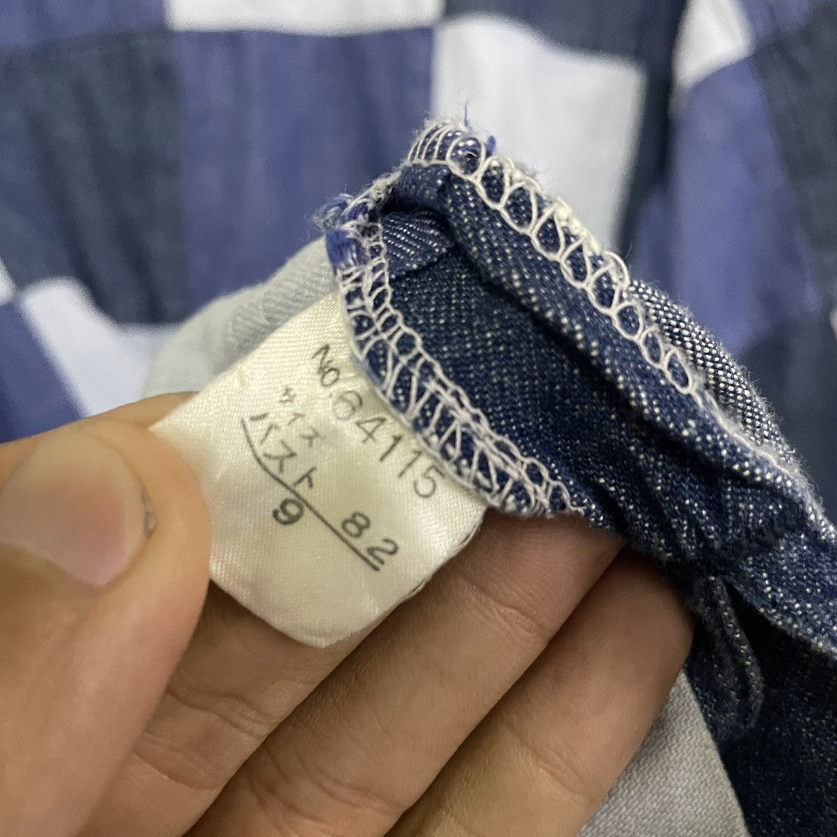 Indigo × Japanese Brand 💥JAPANESE JEWEL HEART PATCHWORK BUTTON JACKET Size US L / EU 52-54 / 3 - 8 Thumbnail