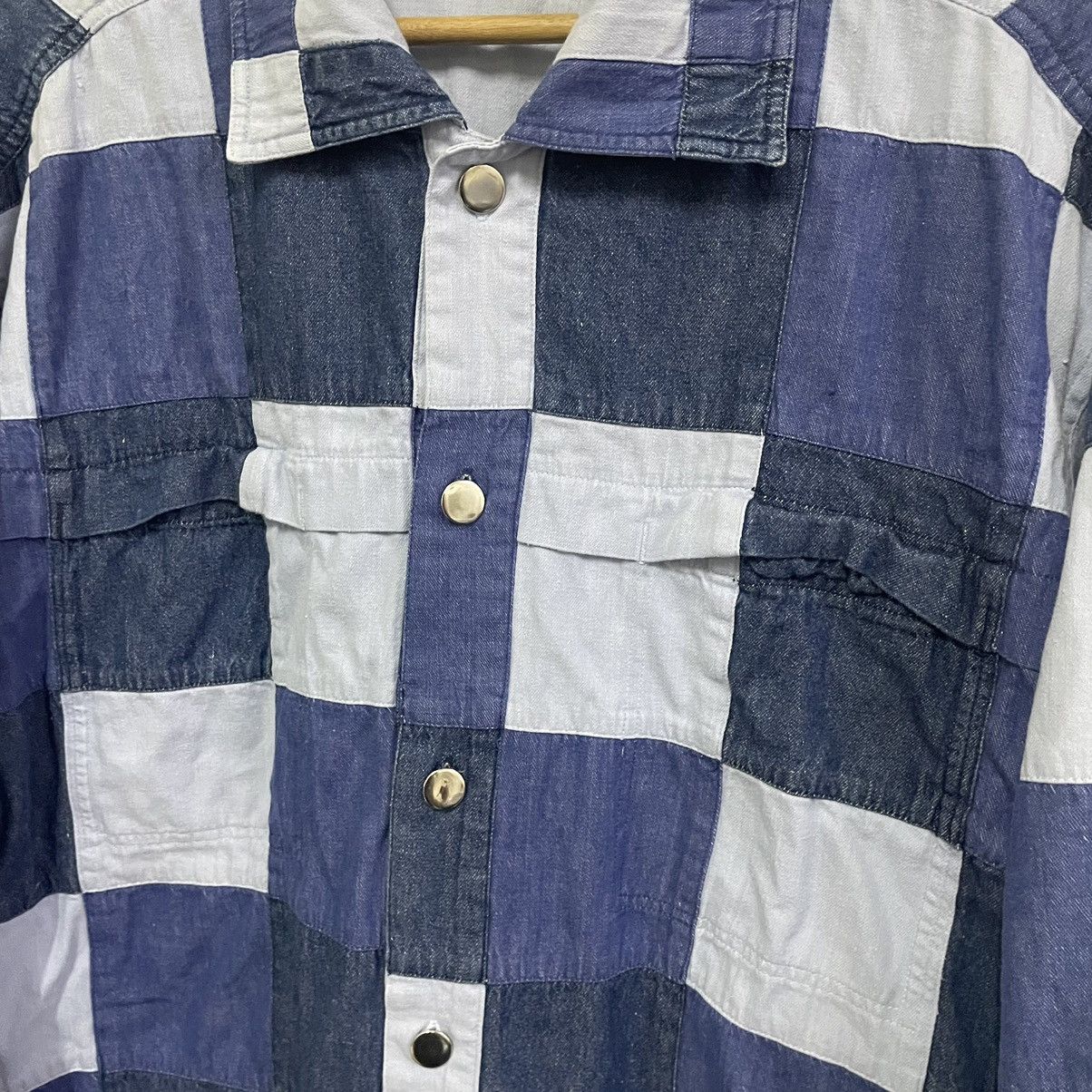 Indigo × Japanese Brand 💥JAPANESE JEWEL HEART PATCHWORK BUTTON JACKET Size US L / EU 52-54 / 3 - 5 Thumbnail