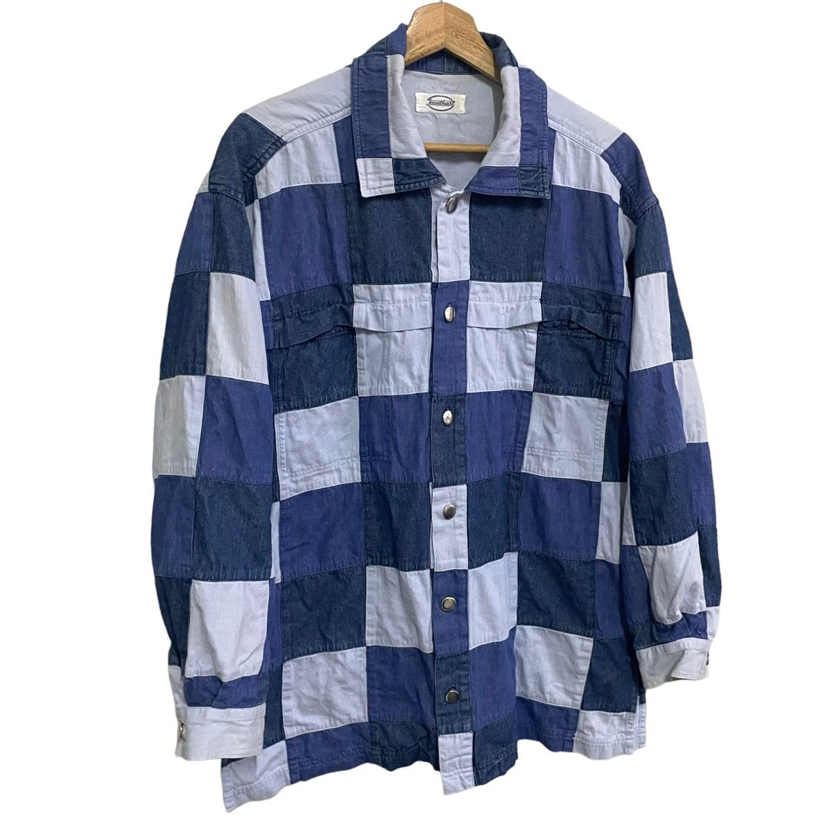 Indigo × Japanese Brand 💥JAPANESE JEWEL HEART PATCHWORK BUTTON JACKET Size US L / EU 52-54 / 3 - 3 Thumbnail