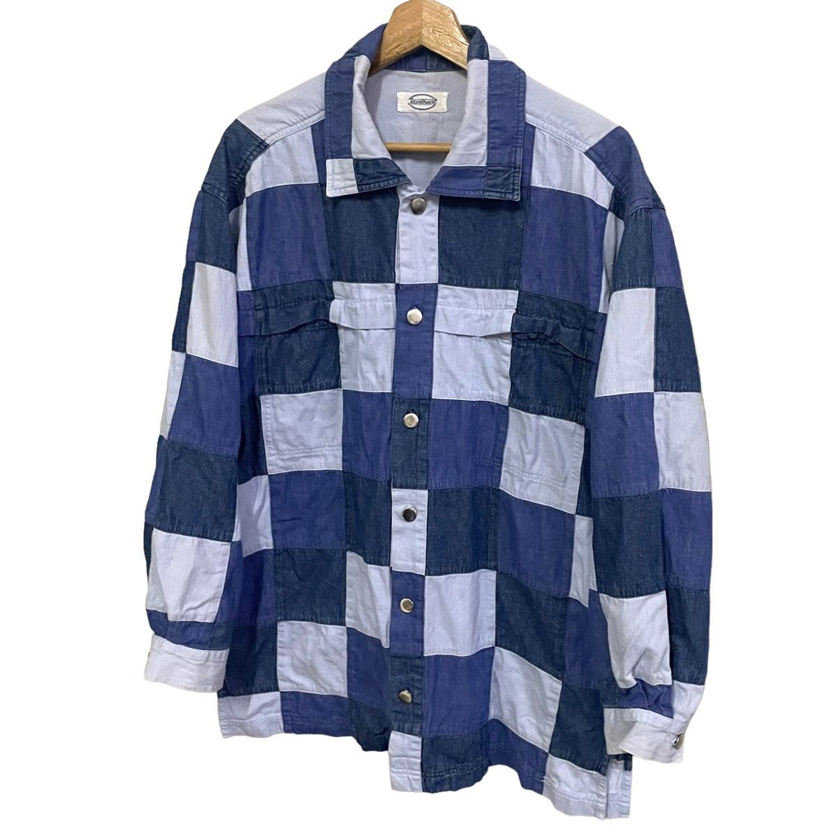 Indigo × Japanese Brand 💥JAPANESE JEWEL HEART PATCHWORK BUTTON JACKET Size US L / EU 52-54 / 3 - 2 Thumbnail