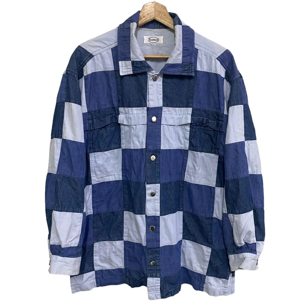 Indigo × Japanese Brand 💥JAPANESE JEWEL HEART PATCHWORK BUTTON JACKET Size US L / EU 52-54 / 3 - 1 Thumbnail