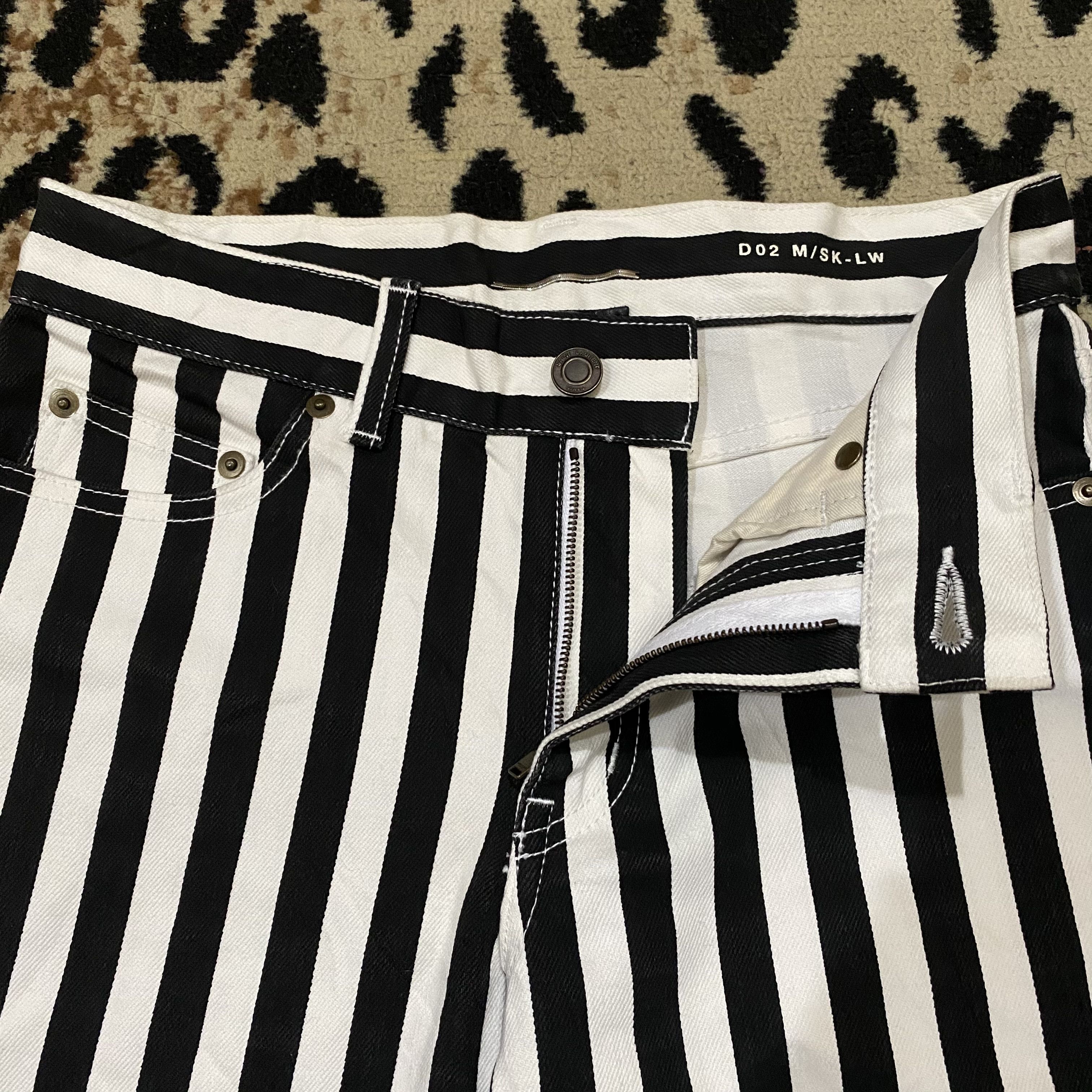 Saint Laurent Paris SLP Ankle grazer striped jeans Size US 27 - 2 Thumbnail