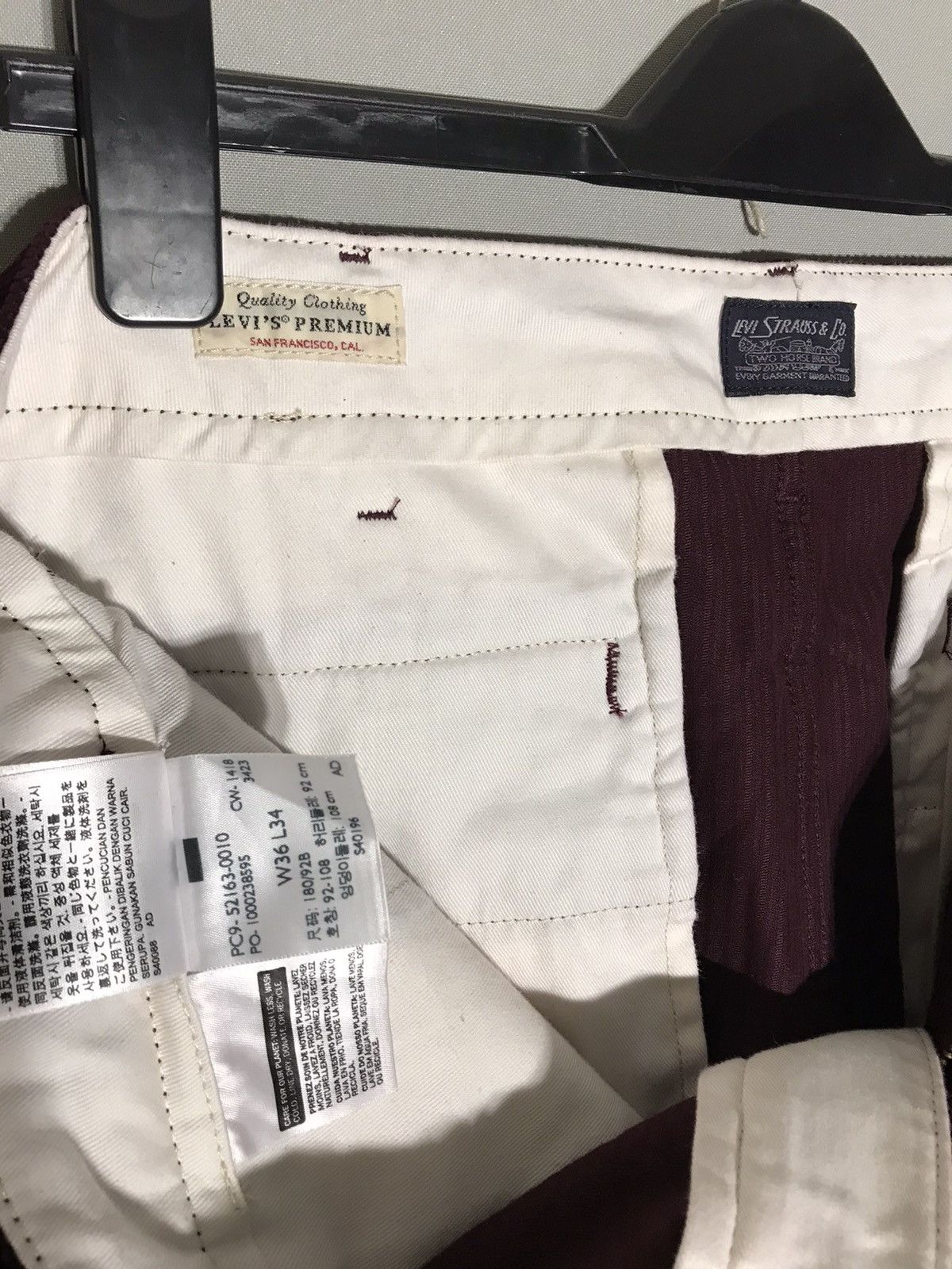 Levi's LEVIS Premium Line Corduroy Velvet Burgundy Pants Size US 36 / EU 52 - 5 Thumbnail