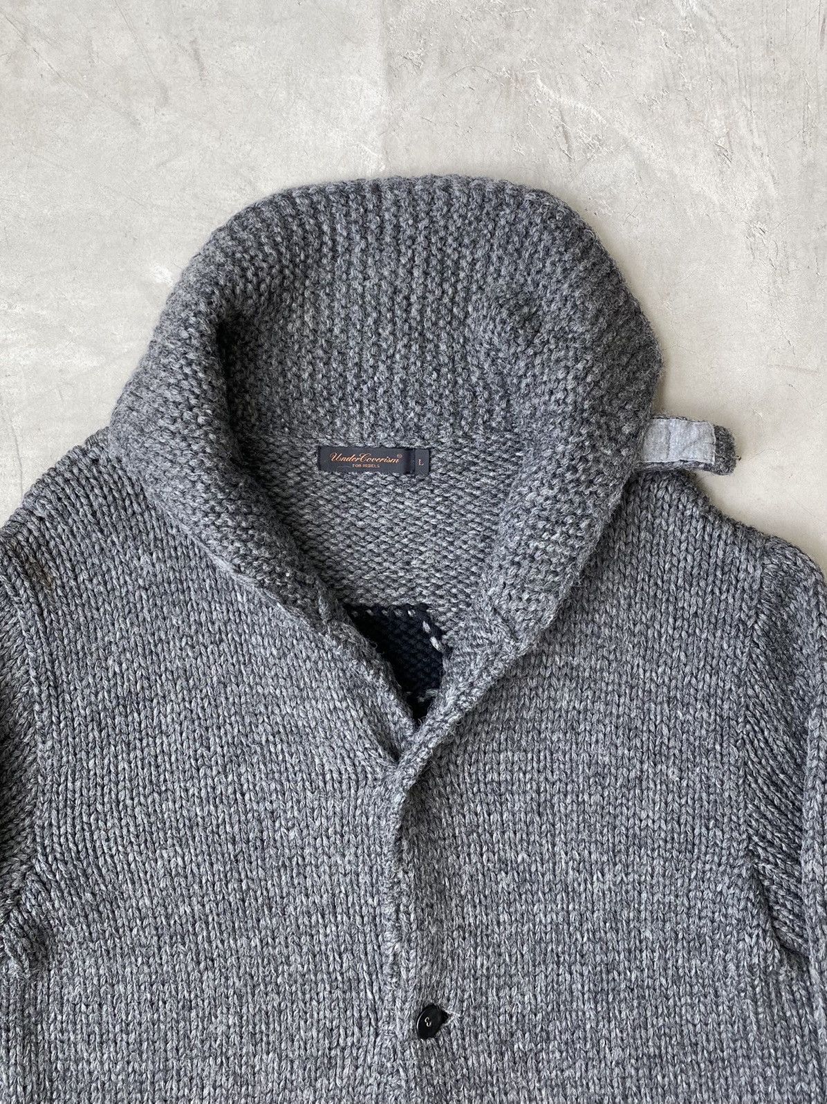 Undercover Undercoverism Anarchy Intarsia Hand Knit Button-Up Sweater Size US L / EU 52-54 / 3 - 6 Thumbnail