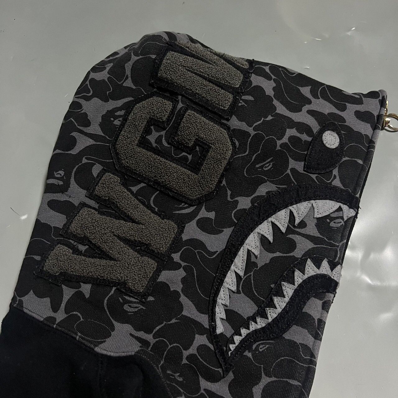 Bape BAPE shark full zip hoodie black/black camo Size US M / EU 48-50 / 2 - 5 Thumbnail