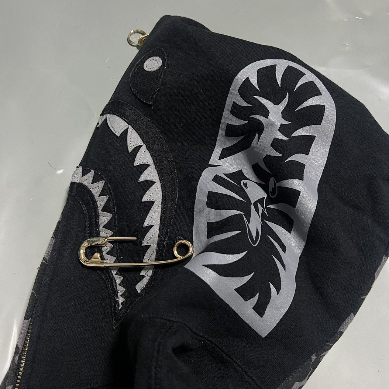 Bape BAPE shark full zip hoodie black/black camo Size US M / EU 48-50 / 2 - 4 Thumbnail