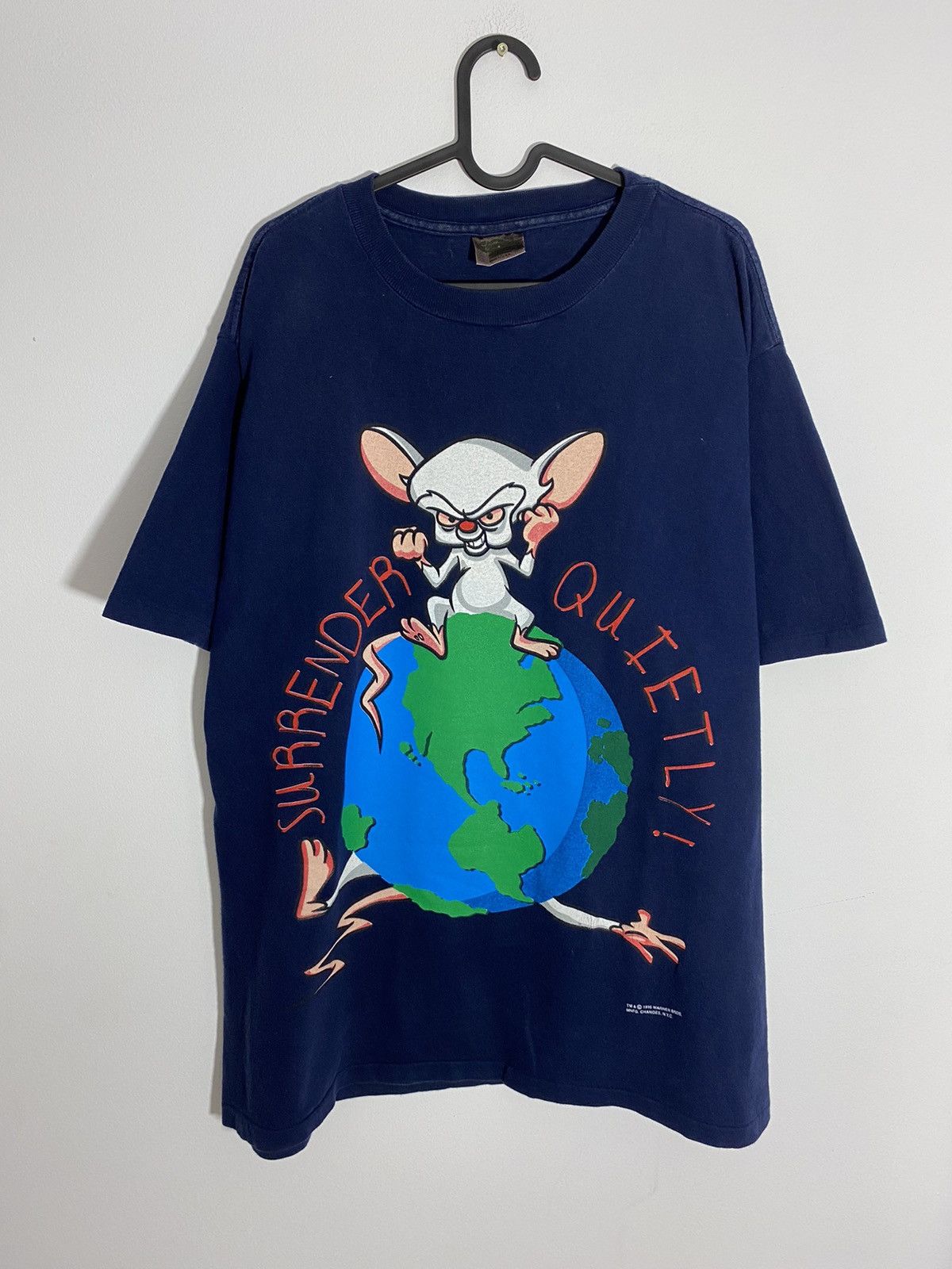 Cartoon Network × Vintage 95' Pinky And The Brain T shirt USA Single Stitch Warner Size US XL / EU 56 / 4 - 2 Thumbnail