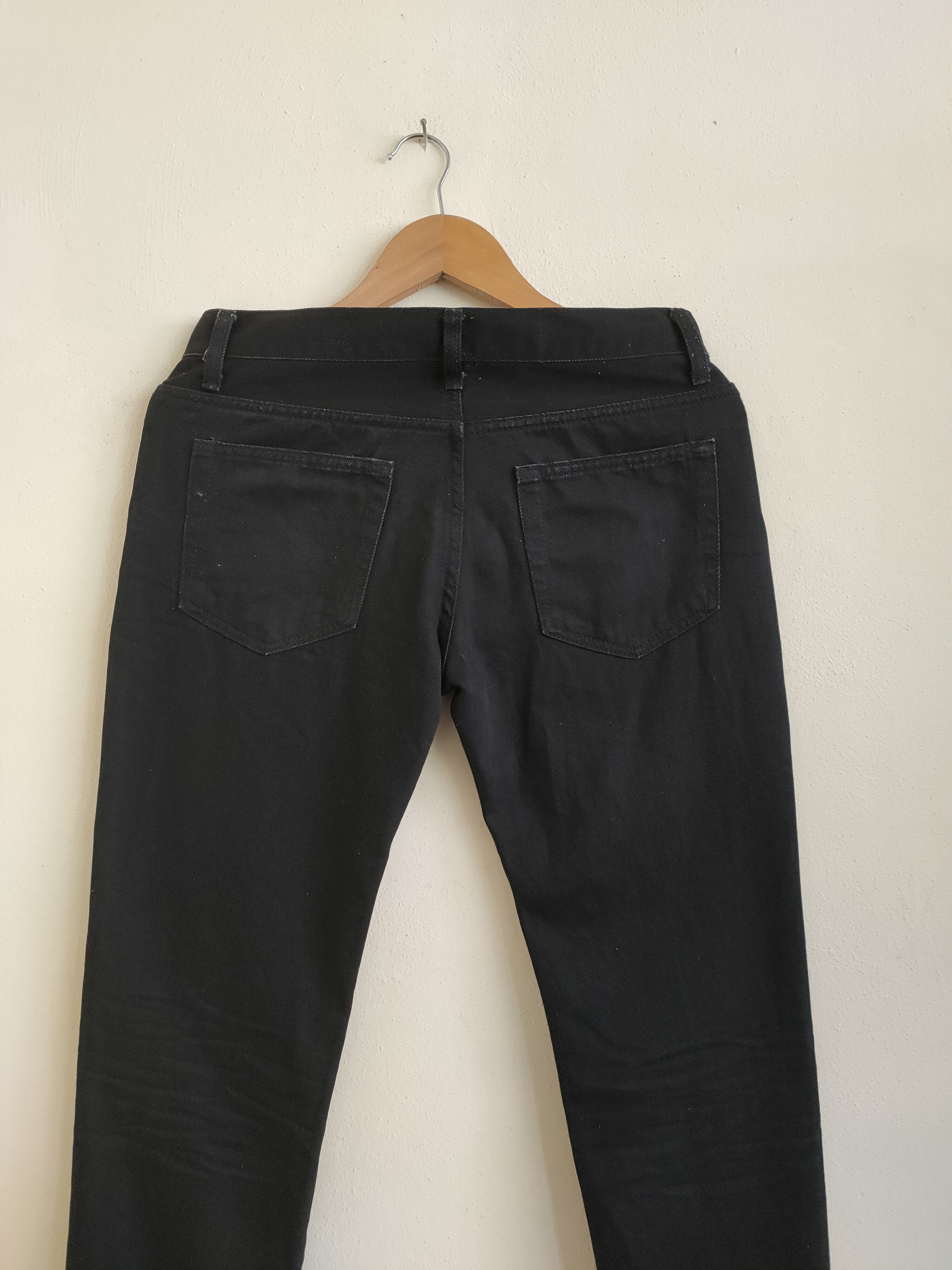 Japanese Brand × Vintage OKIRAKU Distressed Denim Super Black Jeans Size US 31 - 3 Thumbnail