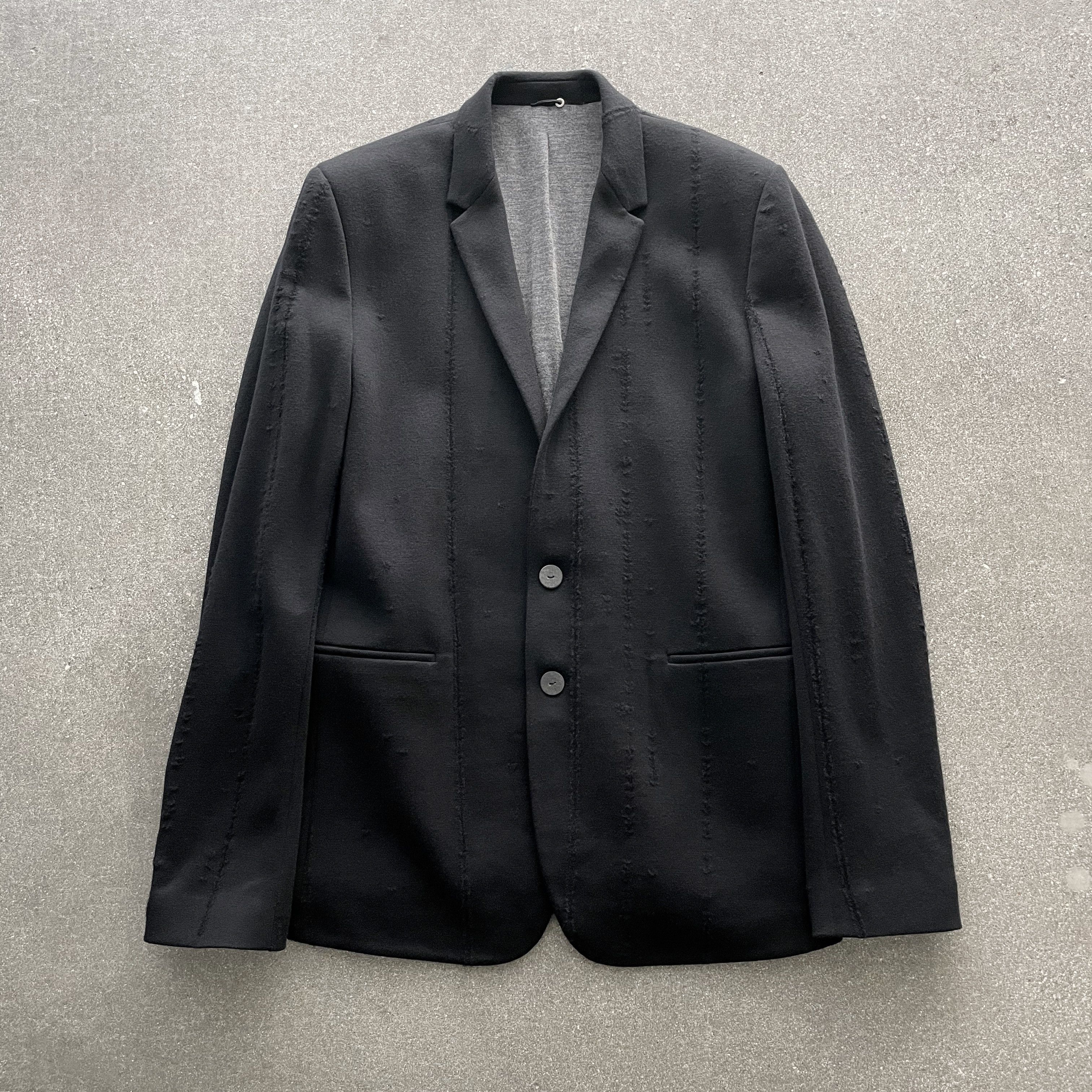 image of Label Under Construction Slim Fit Laddered Jacket - Size 52 in Black, Men's