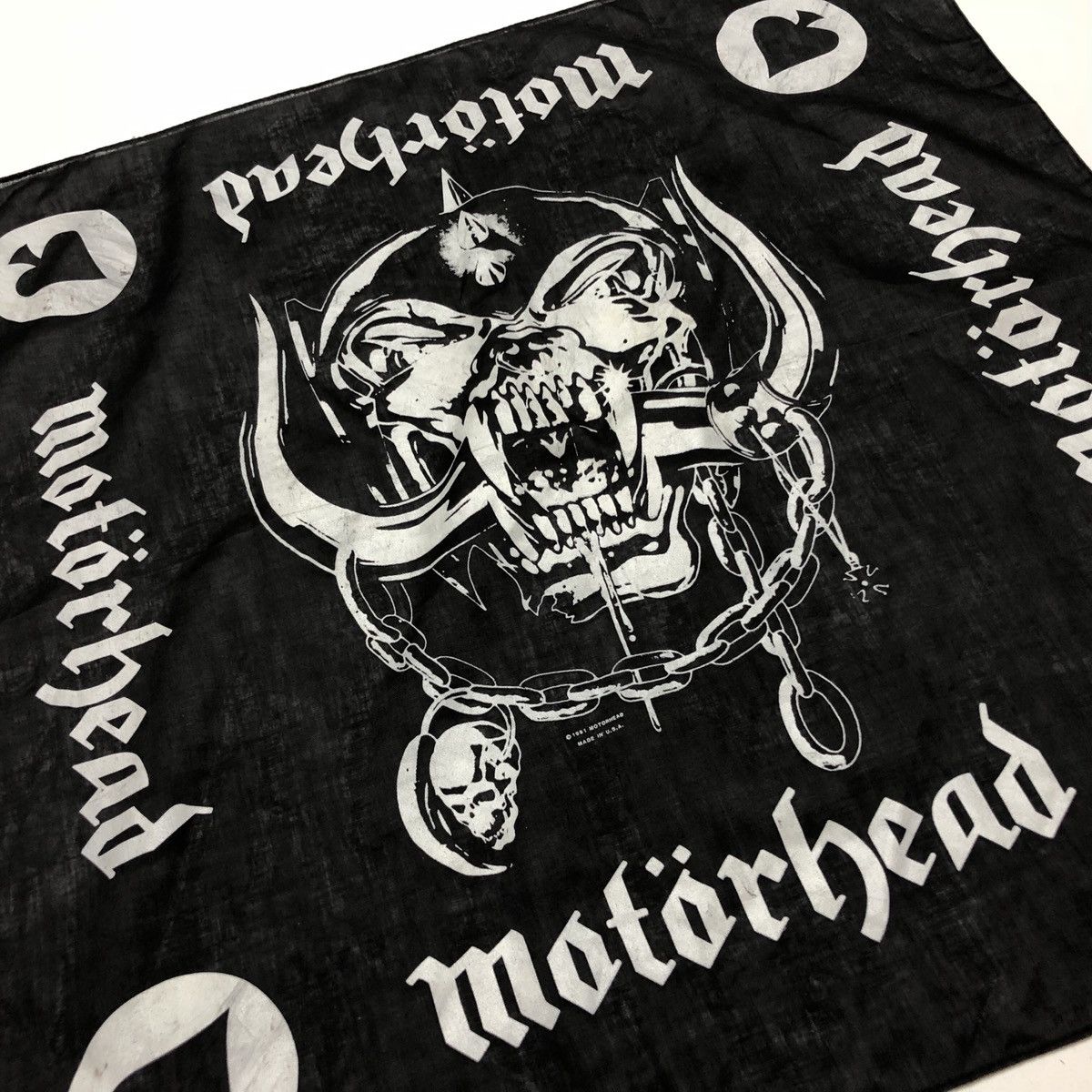 Vintage Vintage Motorhead Muffler Bandana Music Band Rock Concert Size ONE SIZE - 5 Thumbnail