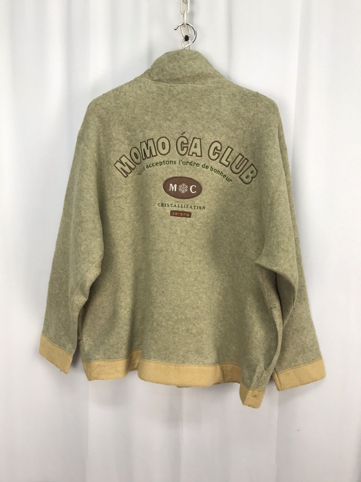 Japanese Brand Momo ca club spellout fleece zipper jacket by power blast Size US L / EU 52-54 / 3 - 8 Thumbnail