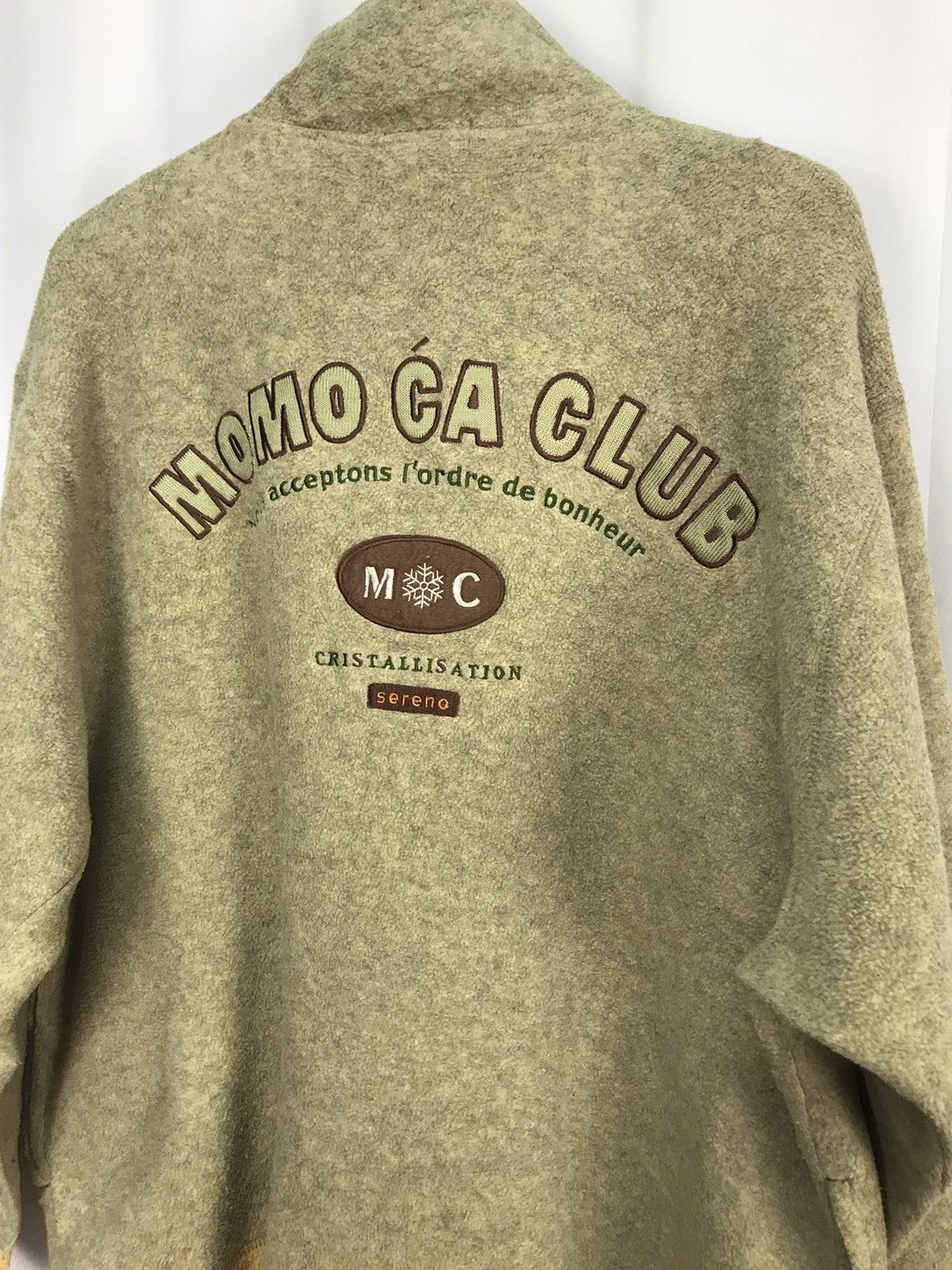 Japanese Brand Momo ca club spellout fleece zipper jacket by power blast Size US L / EU 52-54 / 3 - 6 Thumbnail