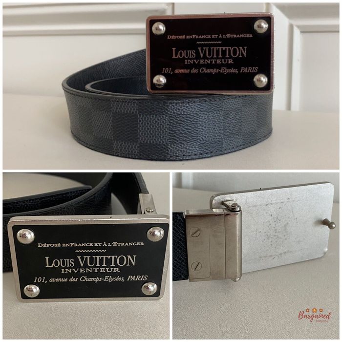 Louis Vuitton Damier Graphite Canvas Reversible Inventeur Belt 100